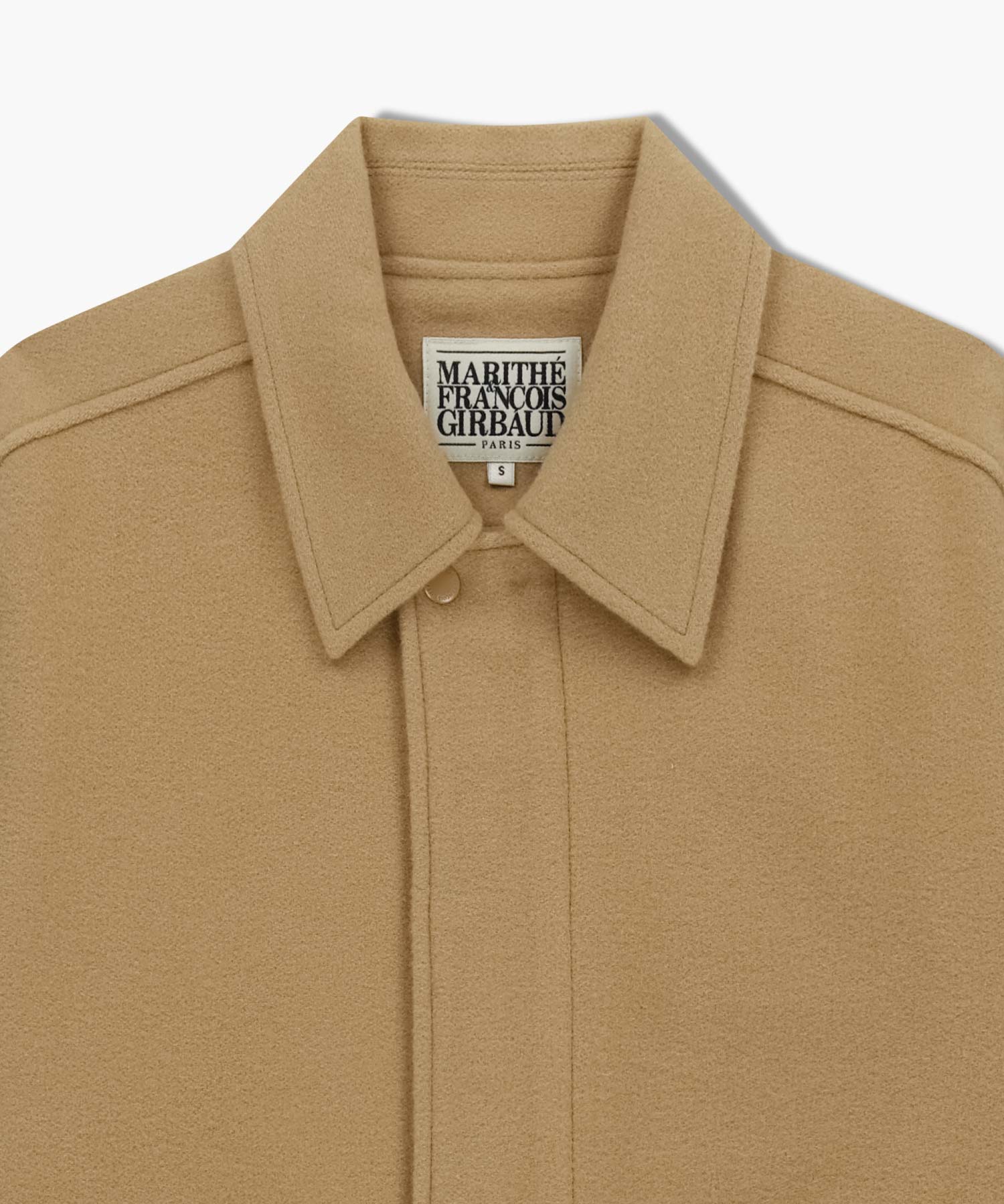 Marithe & Francois Girbaud - Wool Collar Varsity Jacket (Beige) product image 8 | TRAB K-Fashion Australia