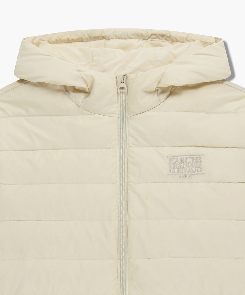 Marithe & Francois Girbaud - Classic Logo Hooded Light Down Jacket (Ivory) product image 8 | TRAB K-Fashion Australia