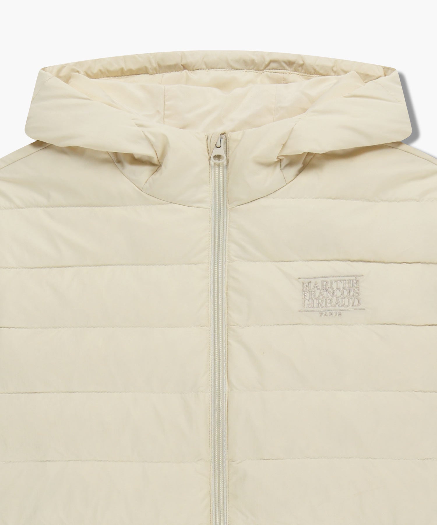 Marithe & Francois Girbaud - Classic Logo Hooded Light Down Jacket (Ivory) product image 8 | TRAB K-Fashion Australia