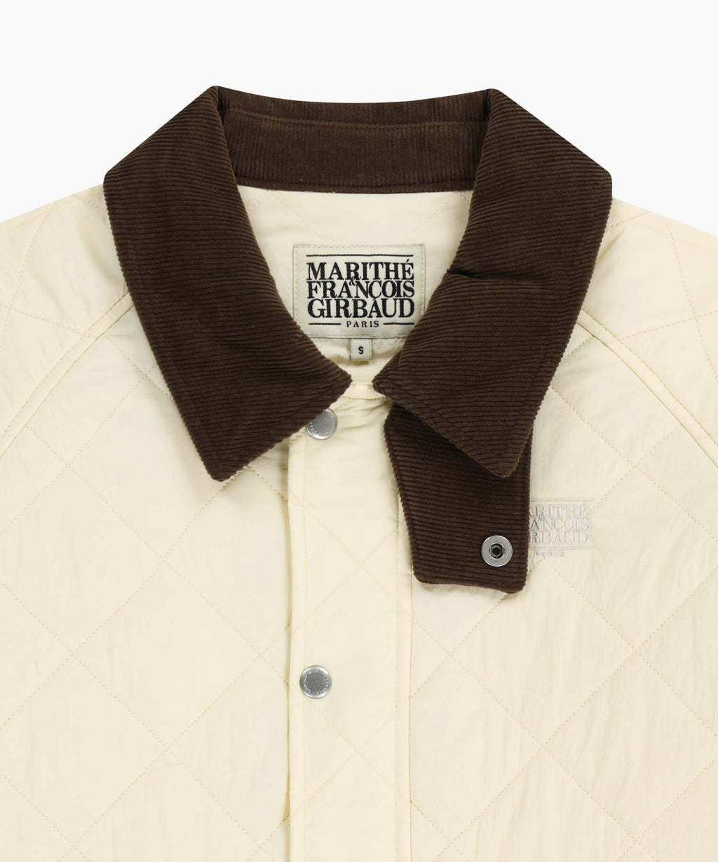 Marithe & Francois Girbaud - Corduroy Collar Quilted Jacket (Ivory) product image 8 | TRAB K-Fashion Australia