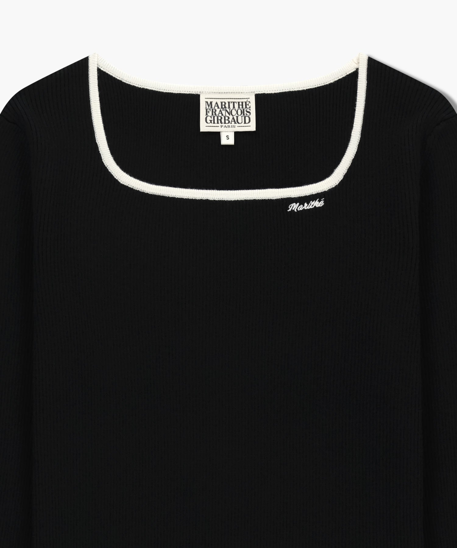 Marithe & Francois Girbaud - Color Point Square Neck Knit Pullover (Black) product image 8 | TRAB K-Fashion Australia