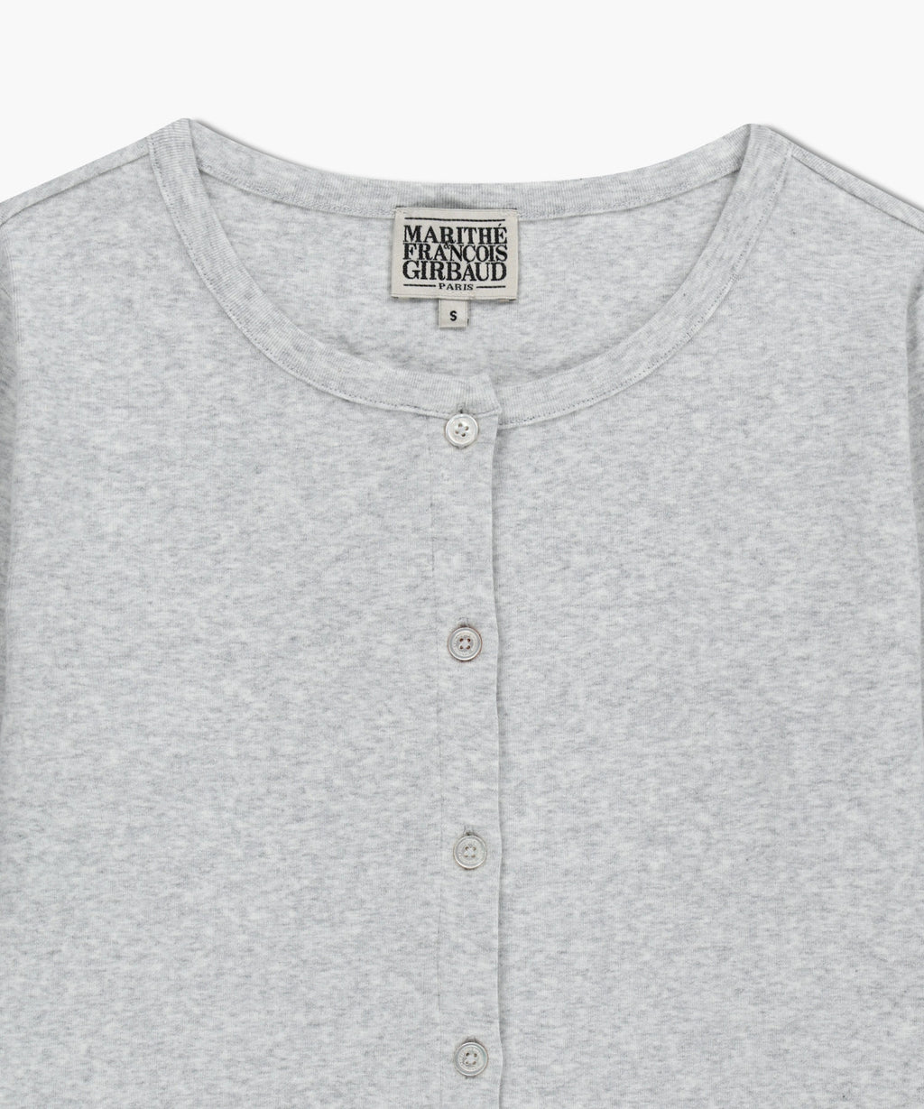 Marithe & Francois Girbaud - Basic Cotton Cardigan (Light Heather Gray) product image 8 | TRAB K-Fashion Australia