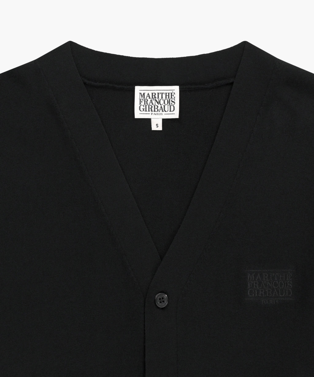Marithe & Francois Girbaud - Small Classic Logo V-neck Knit Cardigan (Black) product image 8 | TRAB K-Fashion Australia
