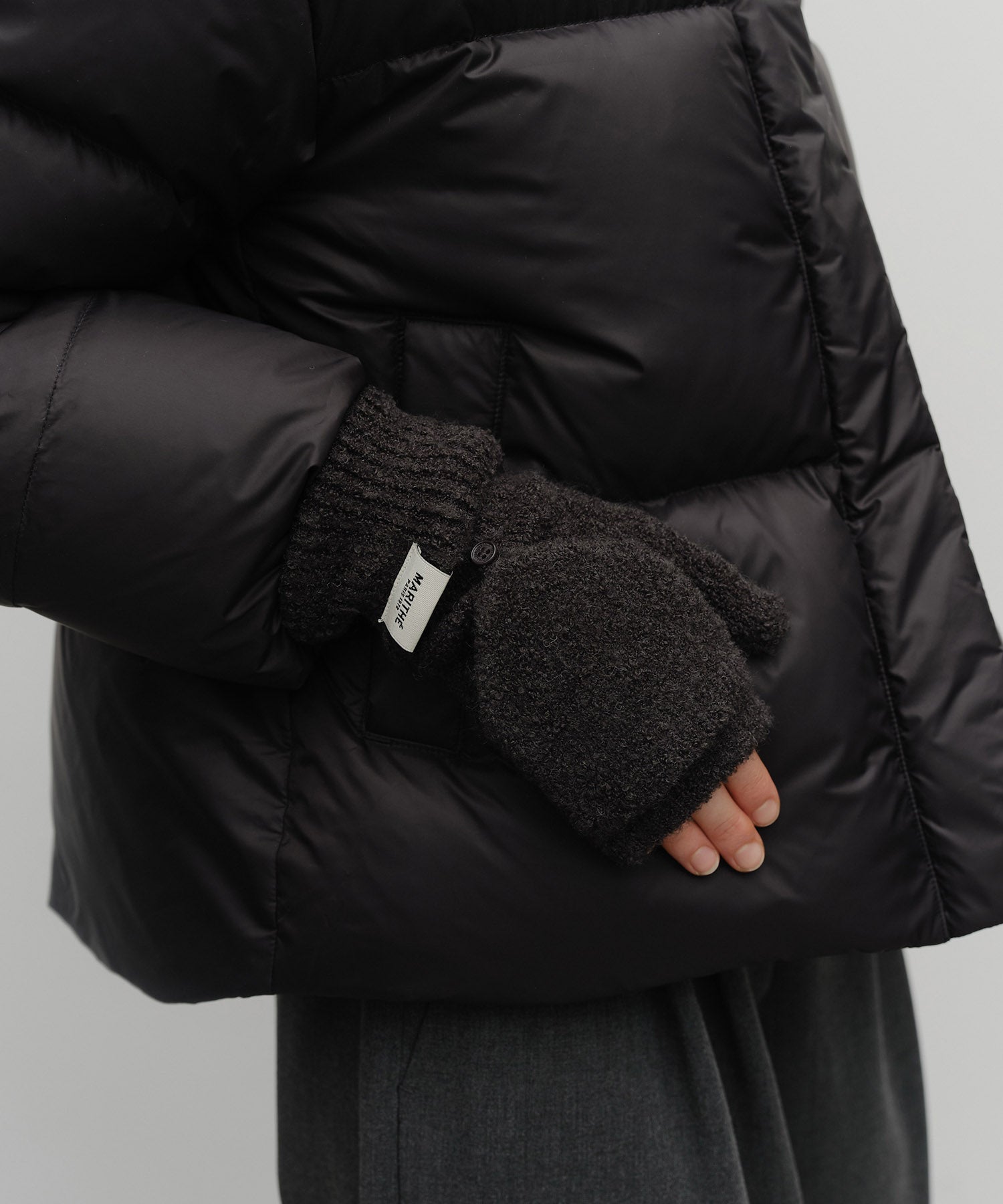 Marithe & Francois Girbaud - Regular Logo Mittens (Charcoal) product image 7 | TRAB K-Fashion Australia