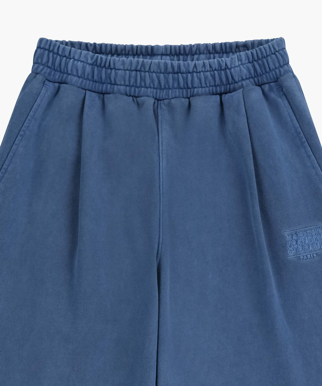 Marithe & Francois Girbaud - Outline Classic Logo Dyeing Tuck Wide Sweat Pants (Blue) product image 8 | TRAB K-Fashion Australia