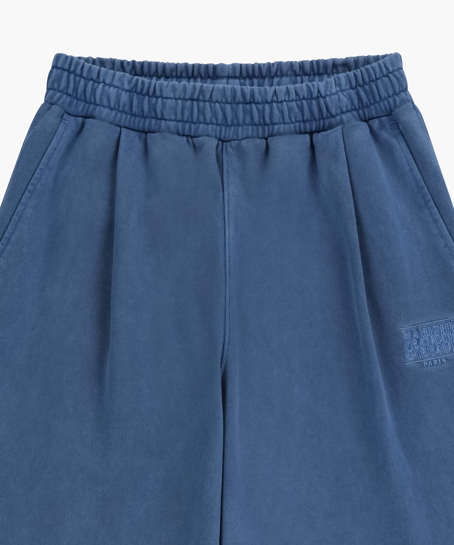 Marithe & Francois Girbaud - Outline Classic Logo Dyeing Tuck Wide Sweat Pants (Blue) product image 8 | TRAB K-Fashion Australia