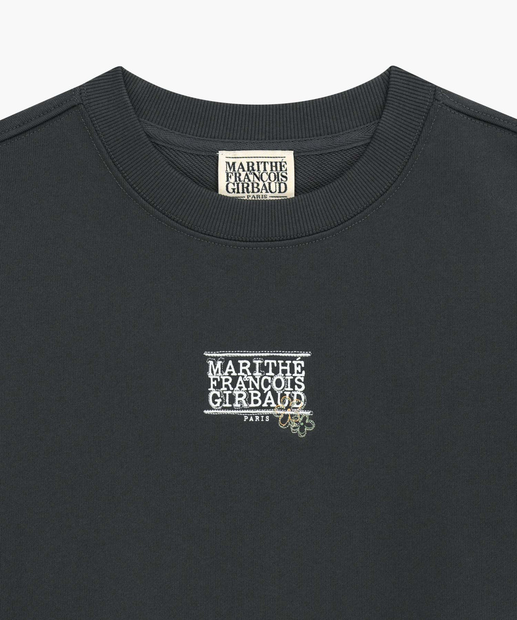 Marithe & Francois Girbaud - Flower Classic Logo Crop Sweatshirt (Charcoal) product image 8 | TRAB K-Fashion Australia