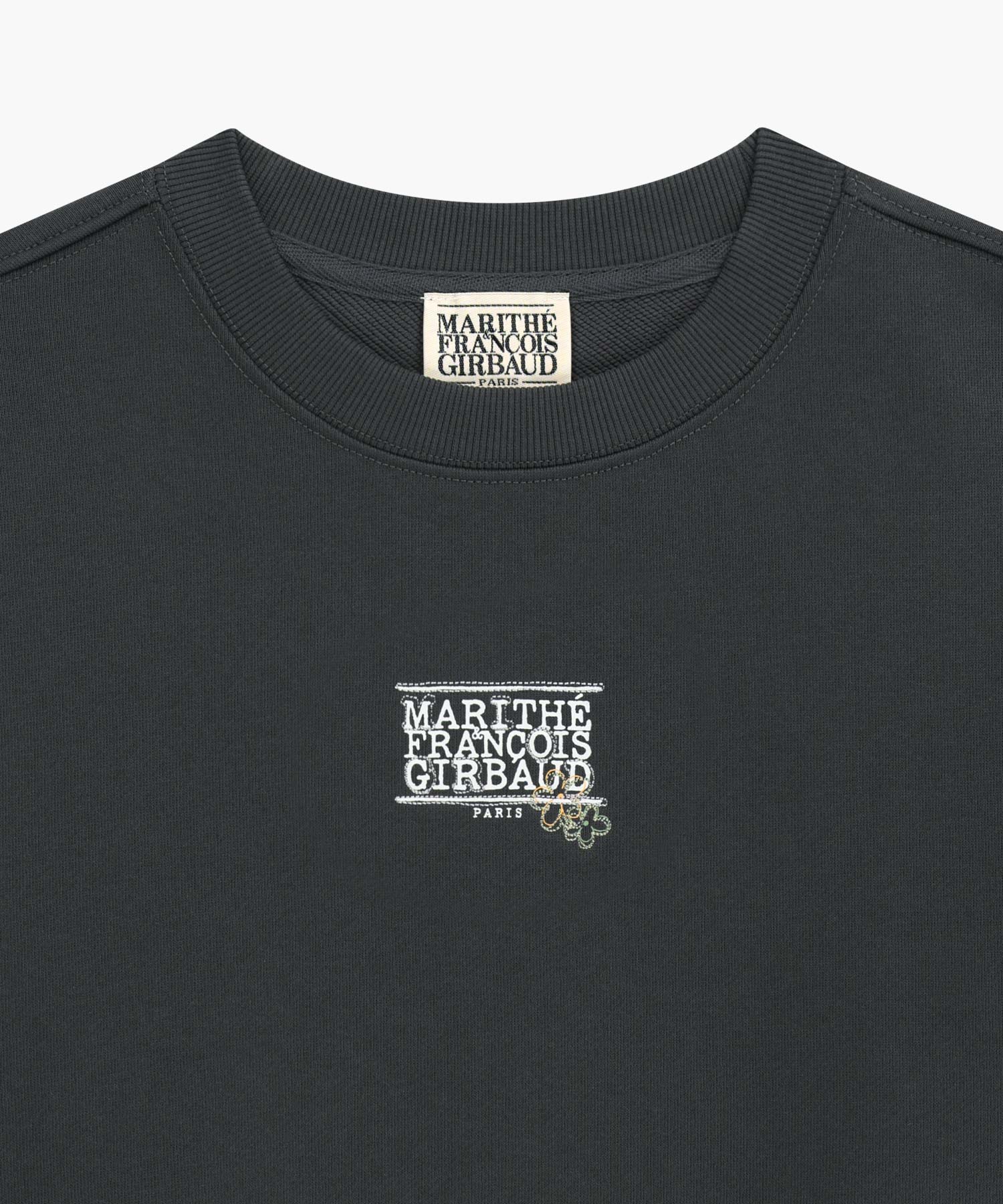 Marithe & Francois Girbaud - Flower Classic Logo Crop Sweatshirt (Charcoal) product image 8 | TRAB K-Fashion Australia