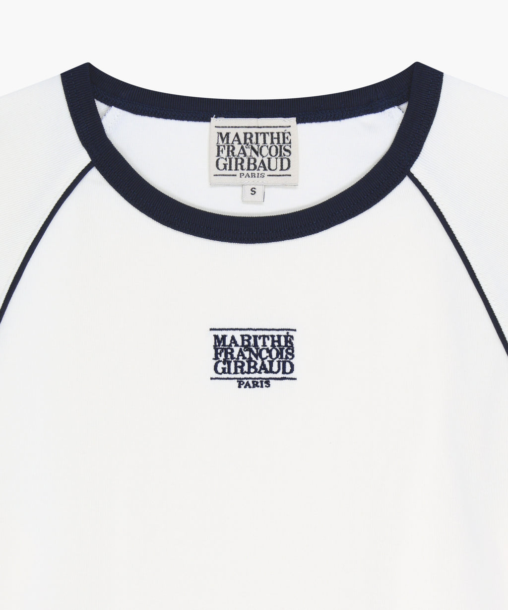 Marithe & Francois Girbaud - Aerocool Small Classic Logo Ringer Slim Crop Tee (Ivory) product image 8 | TRAB K-Fashion Australia