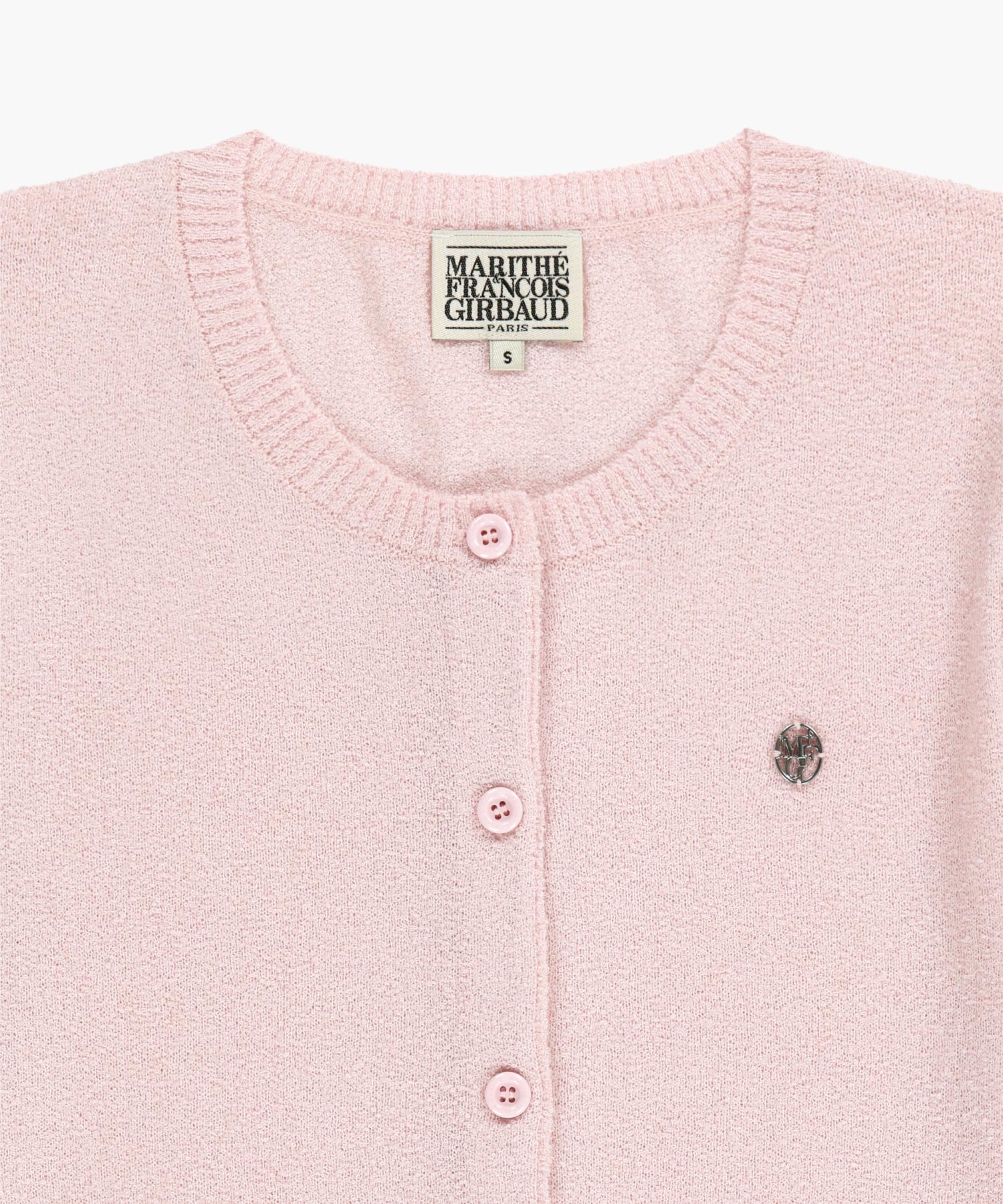 Marithe & Francois Girbaud - Puff Sleeve Half Knit Cardigan (Pink) product image 8 | TRAB K-Fashion Australia