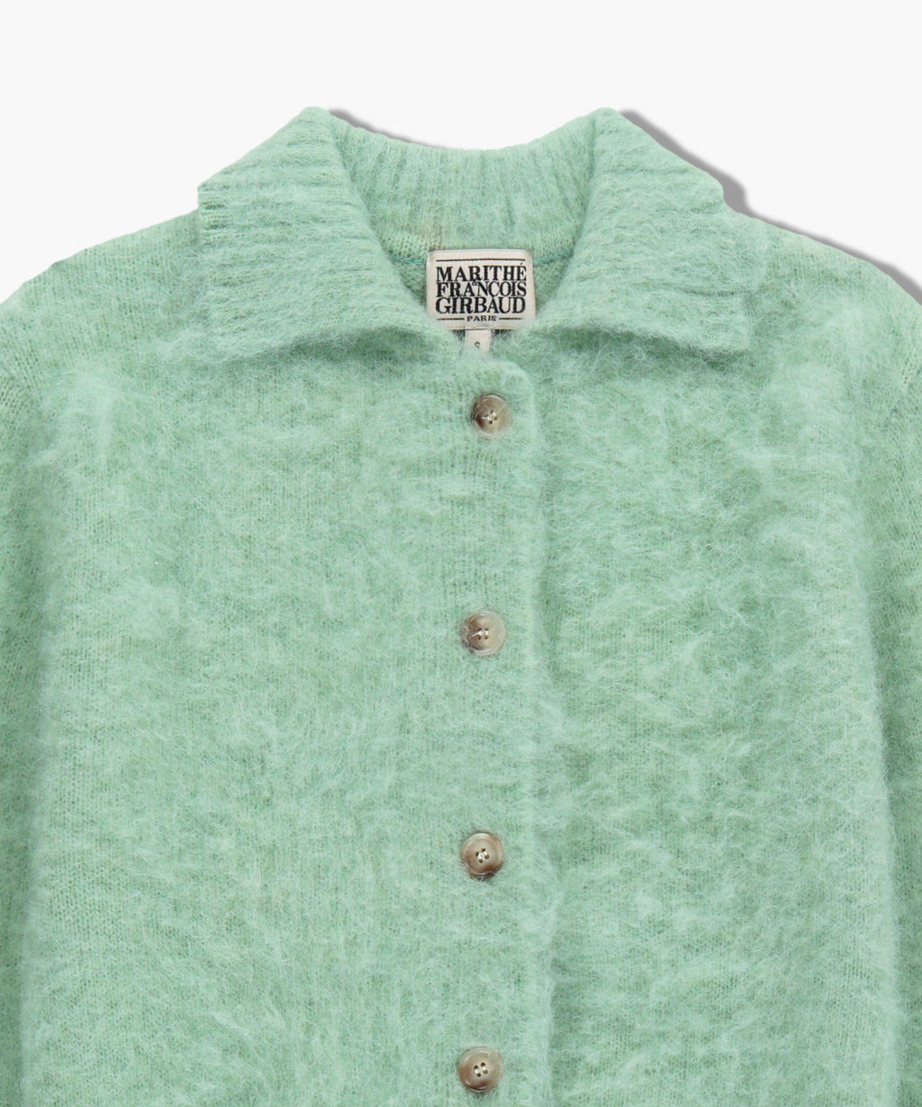 Marithe & Francois Girbaud - Hairy Collar Cardigan (Mint) product image 11 | TRAB K-Fashion Australia