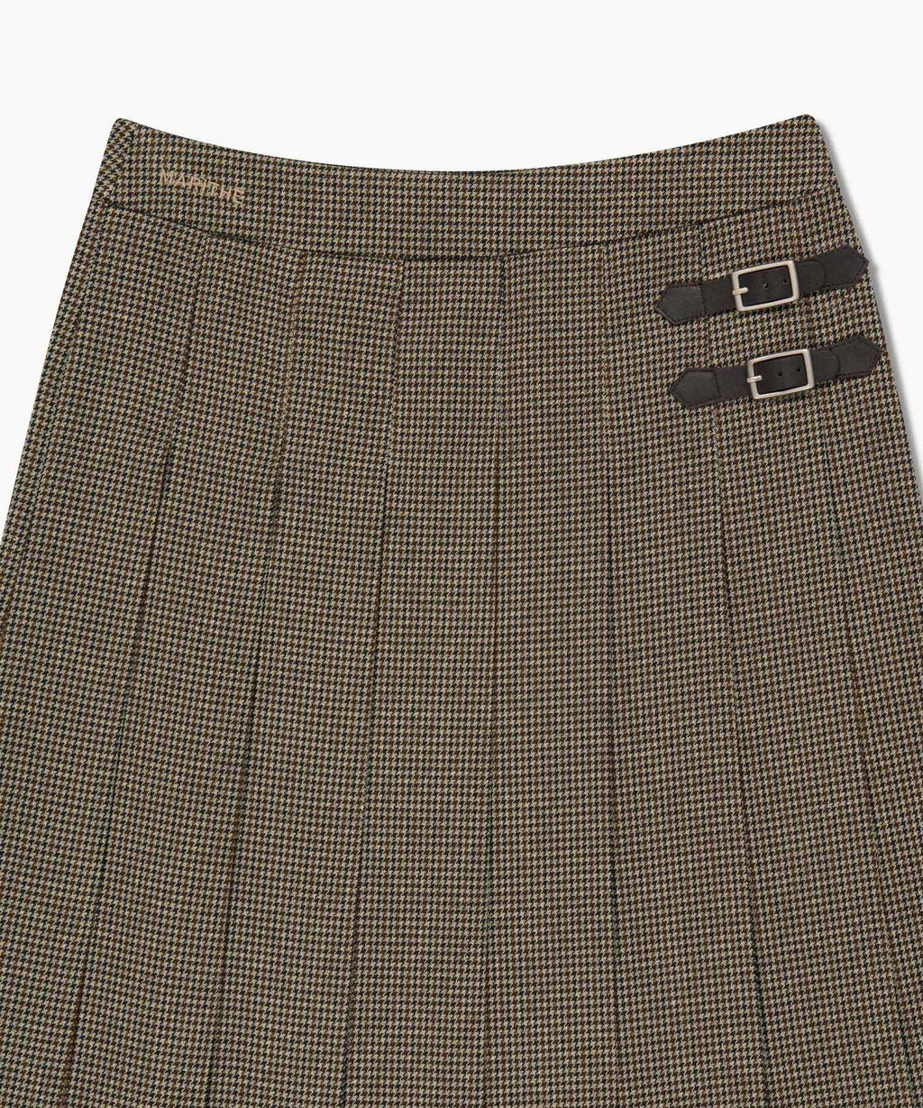 Marithe & Francois Girbaud - Side Buckle Pleated Midi Skirt (Brown) product image 11 | TRAB K-Fashion Australia