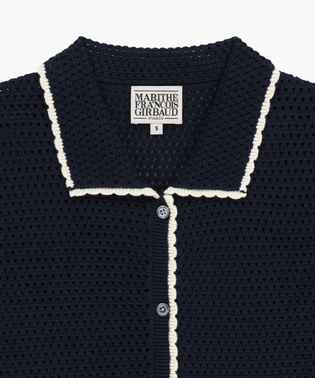 Marithe & Francois Girbaud - Crochet Half Knit Cardigan (Navy) product image 8 | TRAB K-Fashion Australia