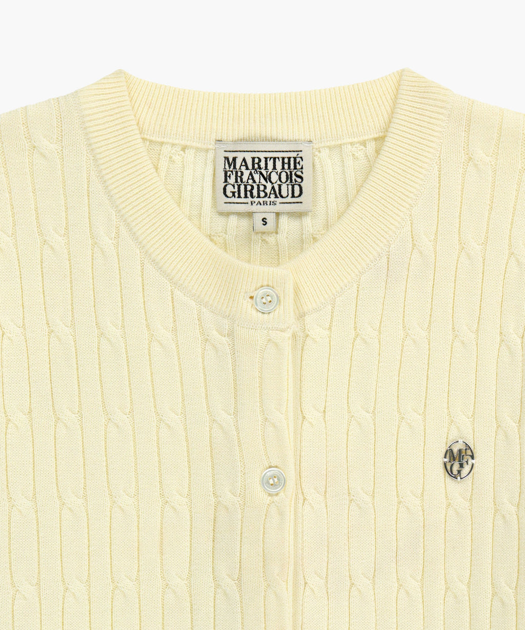 Marithe & Francois Girbaud - Cable Knit Cardigan (Ivory) product image 8 | TRAB K-Fashion Australia