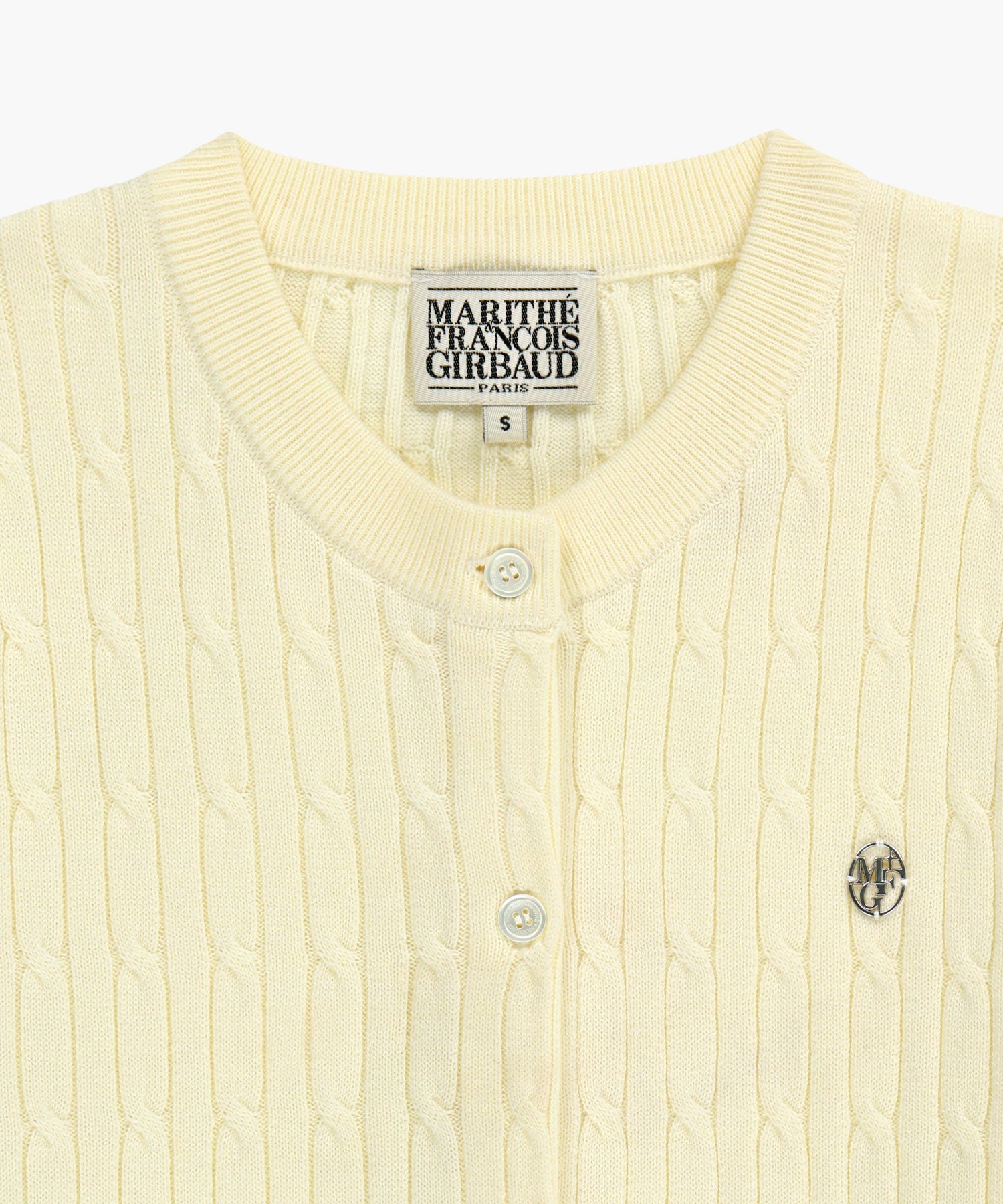 Marithe & Francois Girbaud - Cable Knit Cardigan (Ivory) product image 8 | TRAB K-Fashion Australia