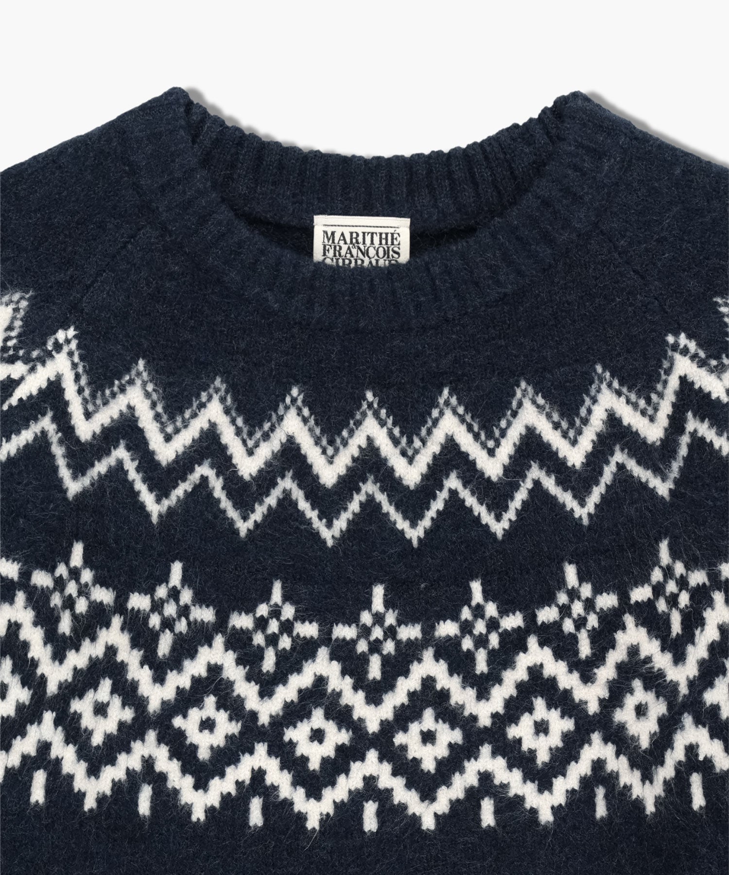 Marithe & Francois Girbaud - Fairisle Crew Neck Knit Pullover (Navy) product image 10 | TRAB K-Fashion Australia