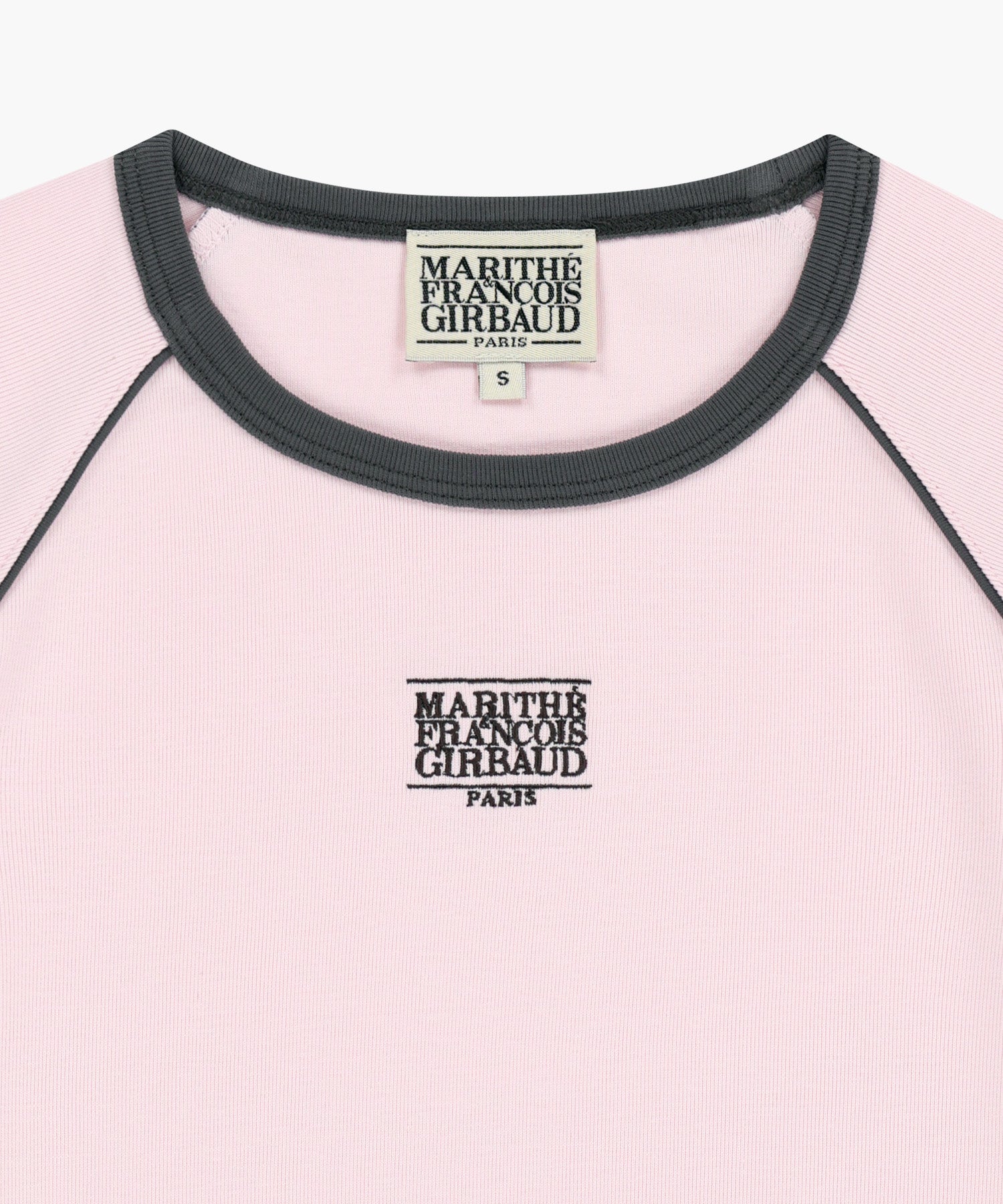 Marithe & Francois Girbaud - Aerocool Small Classic Logo Ringer Slim Crop Tee (Pink) product image 8 | TRAB K-Fashion Australia