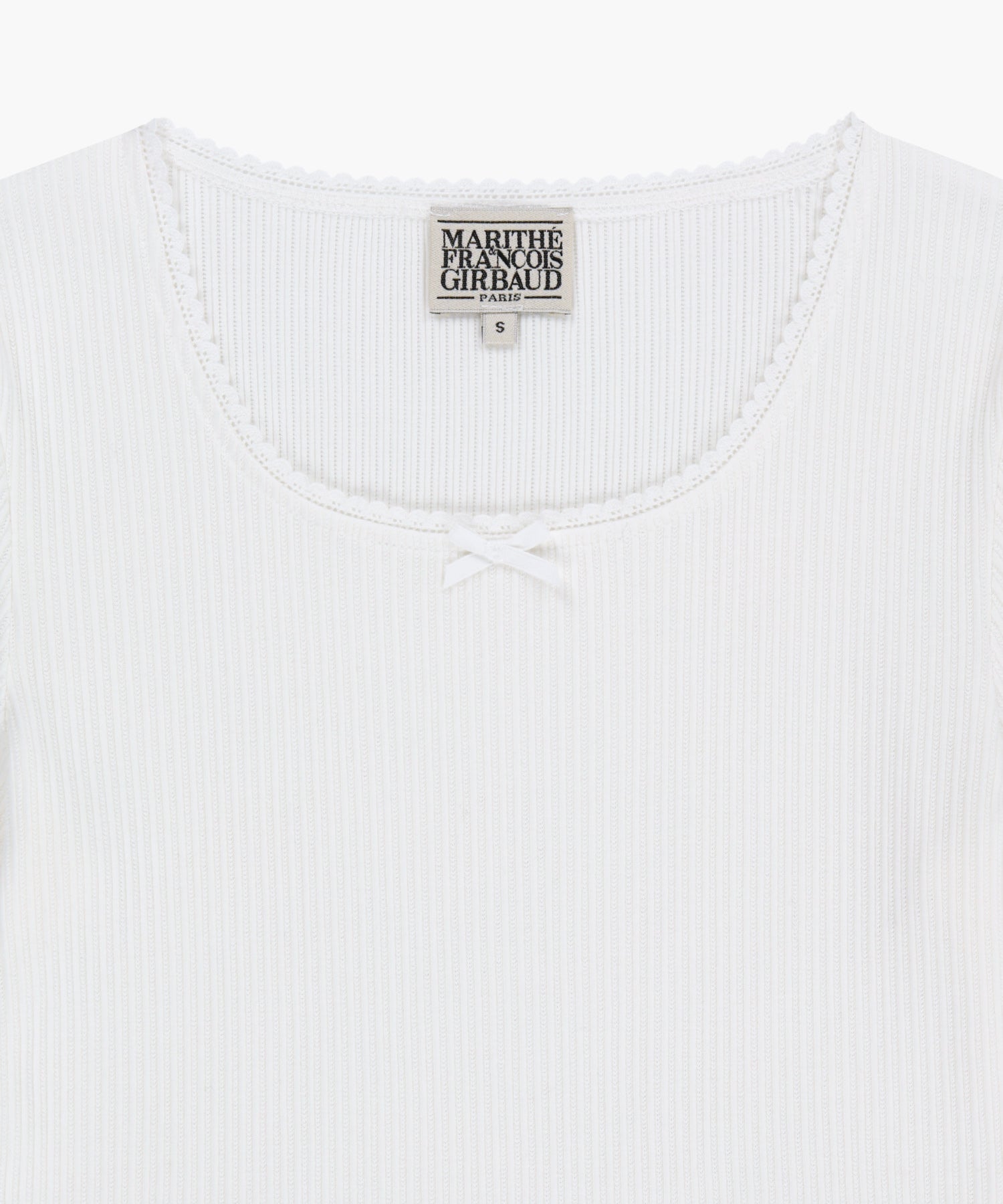 Marithe & Francois Girbaud - Square Neck Lace Detail Tee (White) product image 8 | TRAB K-Fashion Australia