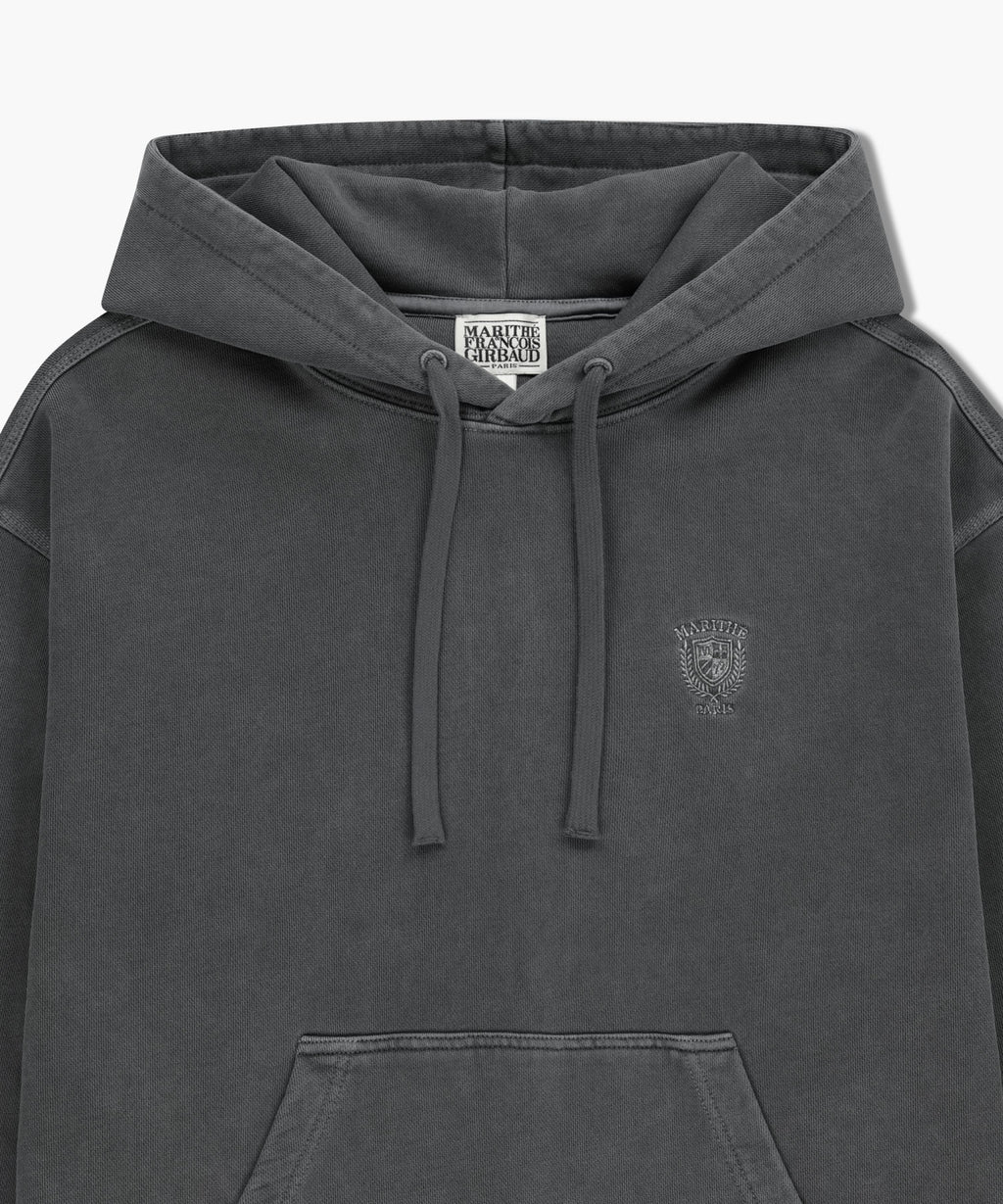 Marithe & Francois Girbaud - Crest Logo Garment Dyed Oversized Hoodie (Charcoal) product image 8 | TRAB K-Fashion Australia