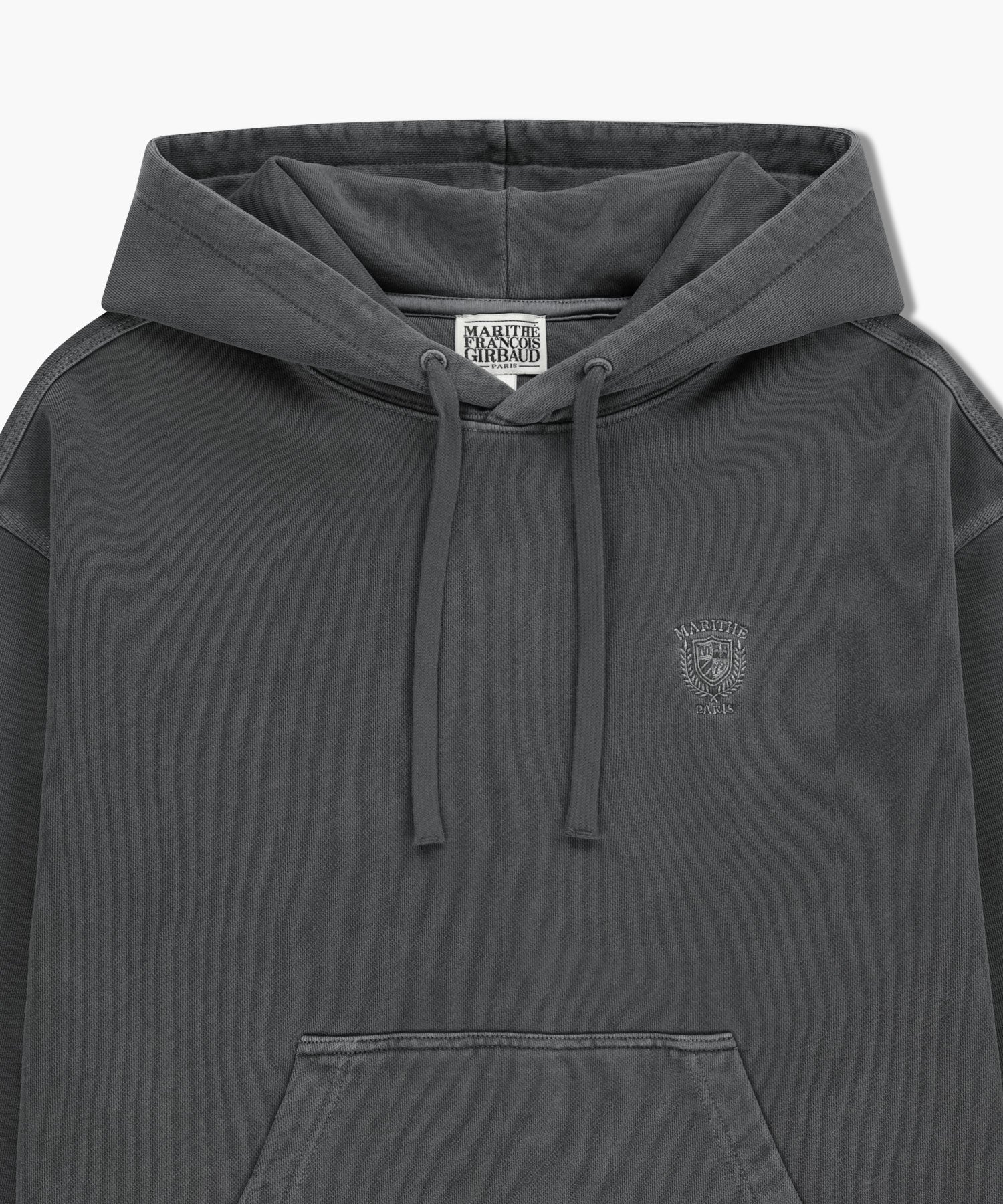 Marithe & Francois Girbaud - Crest Logo Garment Dyed Oversized Hoodie (Charcoal) product image 8 | TRAB K-Fashion Australia