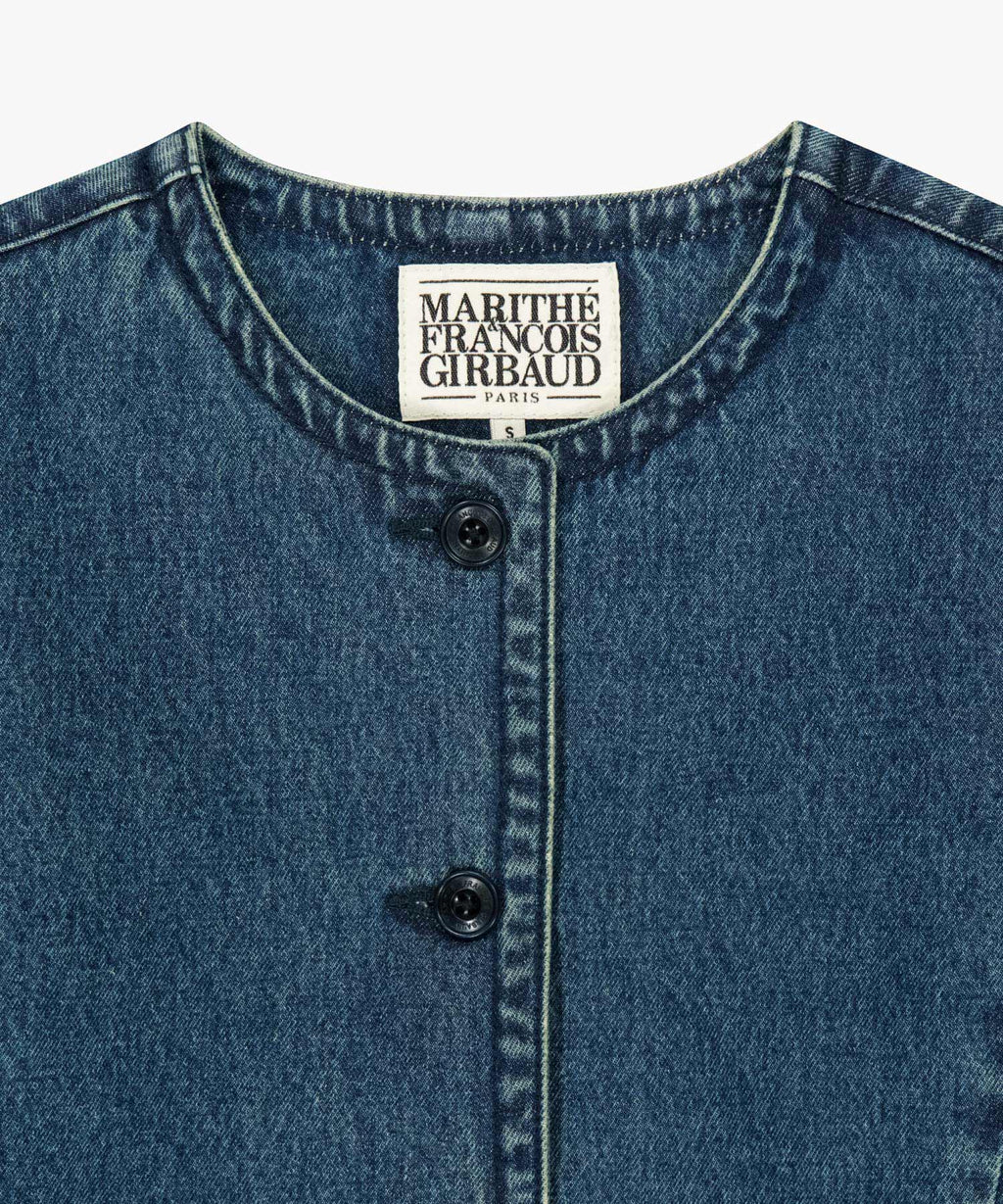 Marithe & Francois Girbaud - Round Neck Denim Jacket (Dark Blue) product image 8 | TRAB K-Fashion Australia