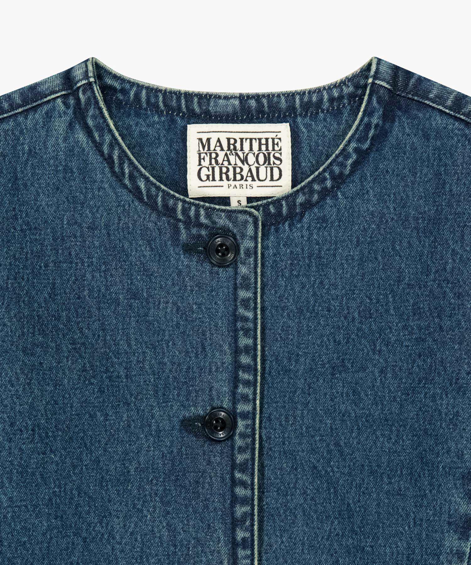 Marithe & Francois Girbaud - Round Neck Denim Jacket (Dark Blue) product image 8 | TRAB K-Fashion Australia