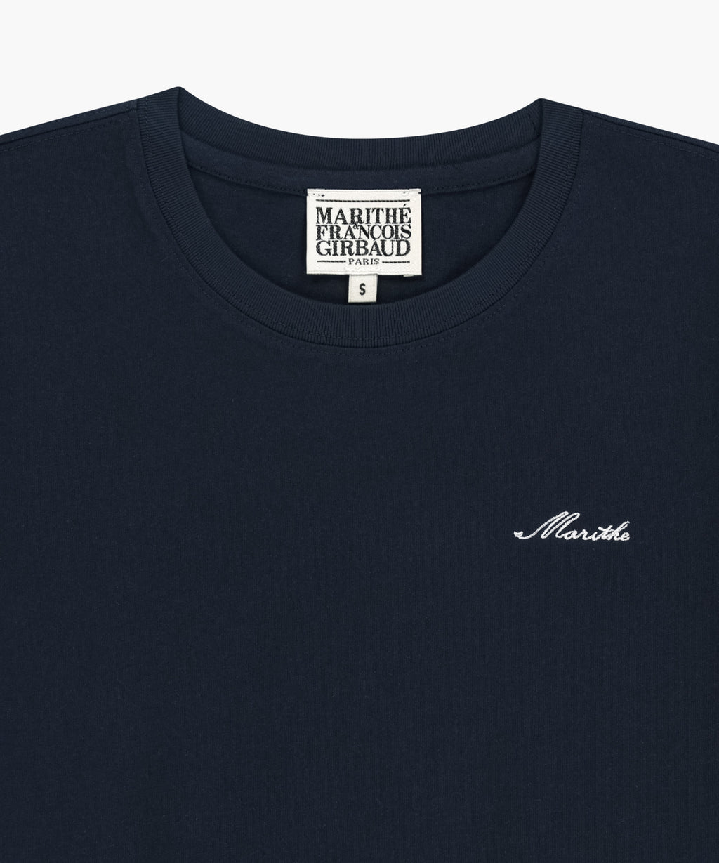 Marithe & Francois Girbaud - Small Lettering Slim Crop Tee (Navy) product image 8 | TRAB K-Fashion Australia