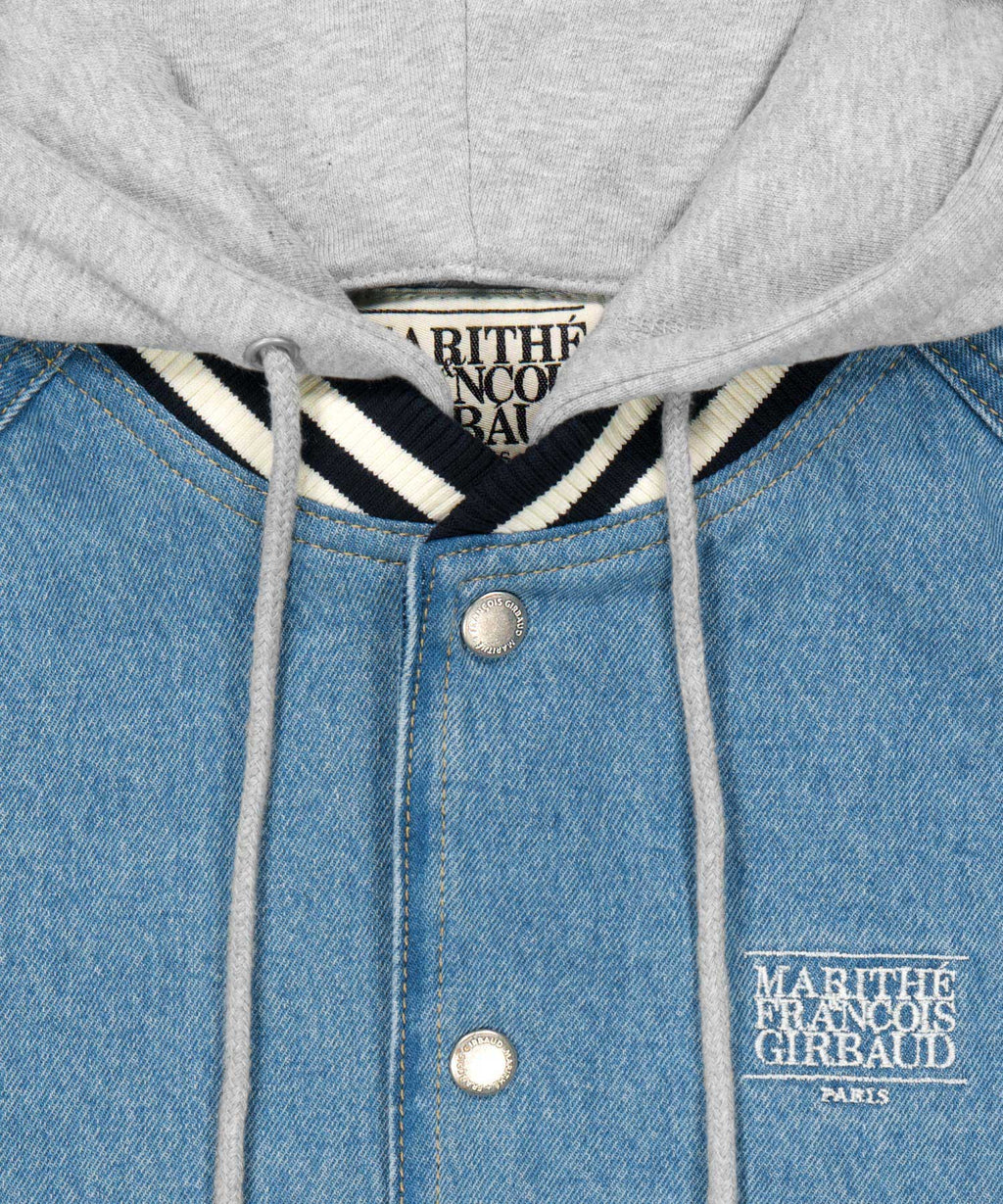 Marithe & Francois Girbaud - Classic Logo Raglan Denim Varsity Jacket (Light Blue) product image 8 | TRAB K-Fashion Australia