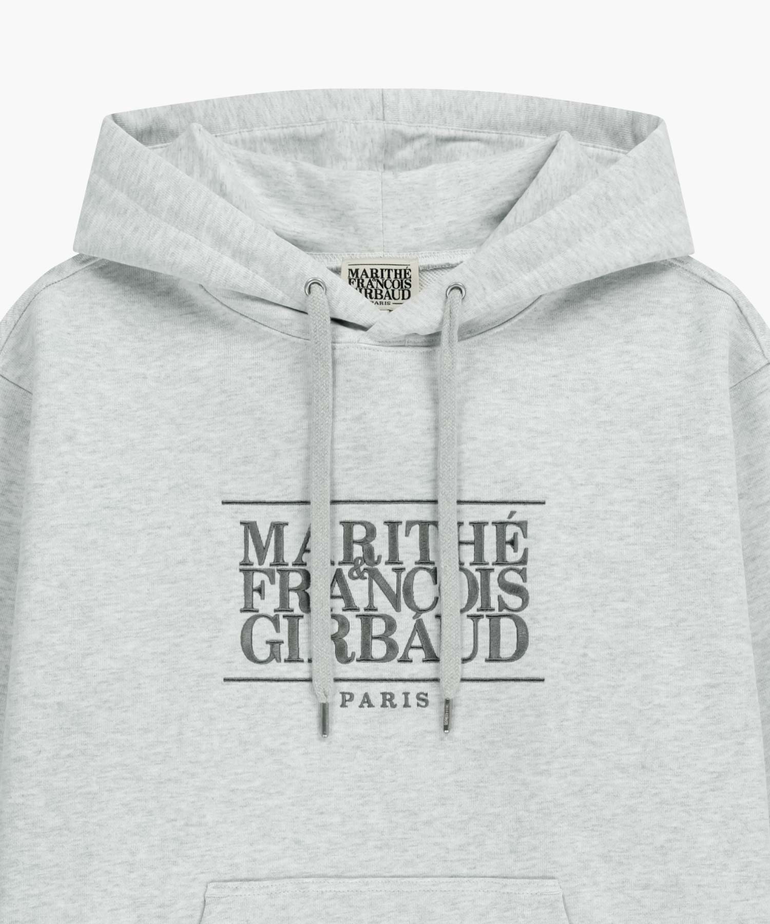 Marithe & Francois Girbaud - Classic Logo Embroidery Hoodie (Light Heather Gray) product image 8 | TRAB K-Fashion Australia