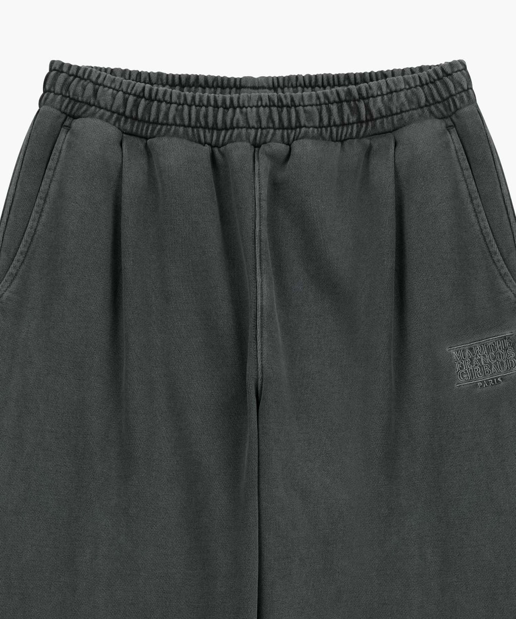 Marithe & Francois Girbaud - Outline Classic Logo Dyeing Tuck Wide Sweat Pants (Charcoal) product image 8 | TRAB K-Fashion Australia