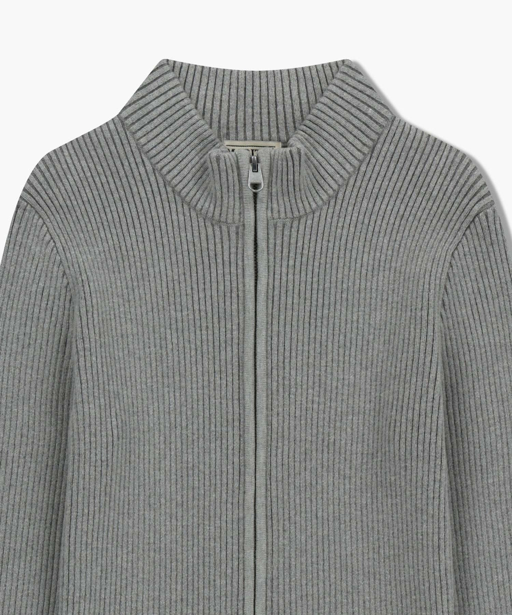 Marithe & Francois Girbaud - Two Way High Neck Zipup Cardigan (Heather Gray) product image 8 | TRAB K-Fashion Australia