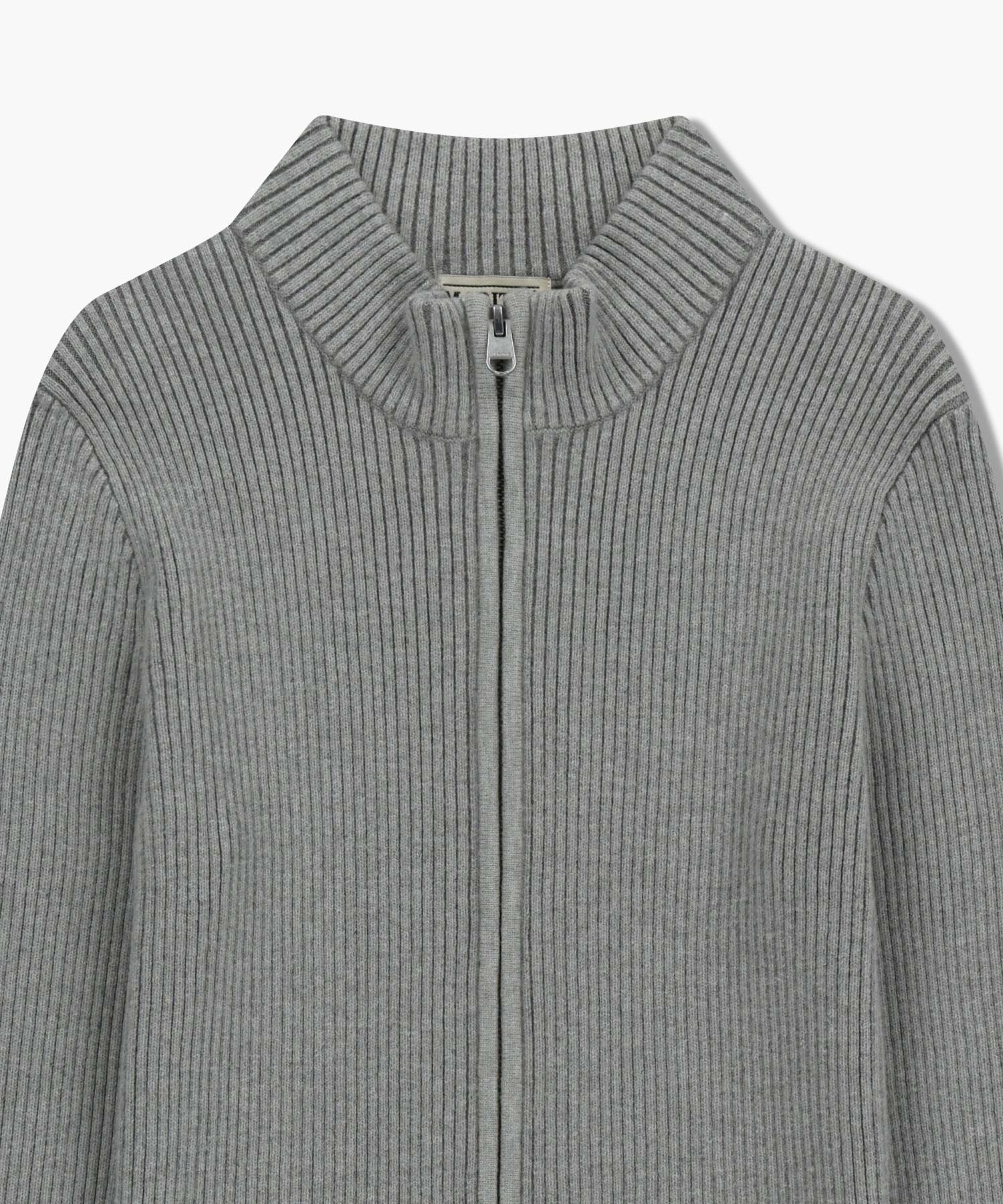 Marithe & Francois Girbaud - Two Way High Neck Zipup Cardigan (Heather Gray) product image 8 | TRAB K-Fashion Australia