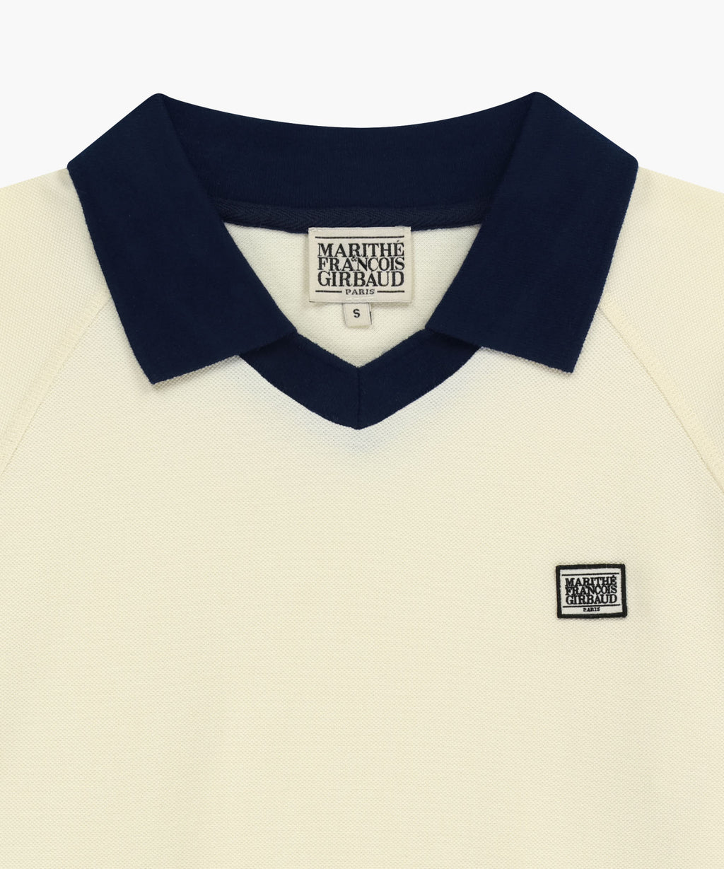 Marithe & Francois Girbaud - Small Classic Logo Pk Collar Point Tee (Ivory) product image 11 | TRAB K-Fashion Australia