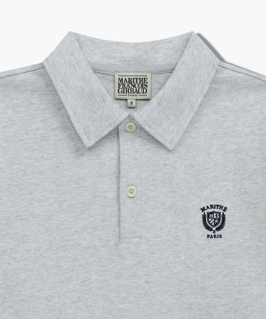 Marithe & Francois Girbaud - Crest Logo Jersey Polo Long Sleeve (Light Heather Gray) product image 8 | TRAB K-Fashion Australia