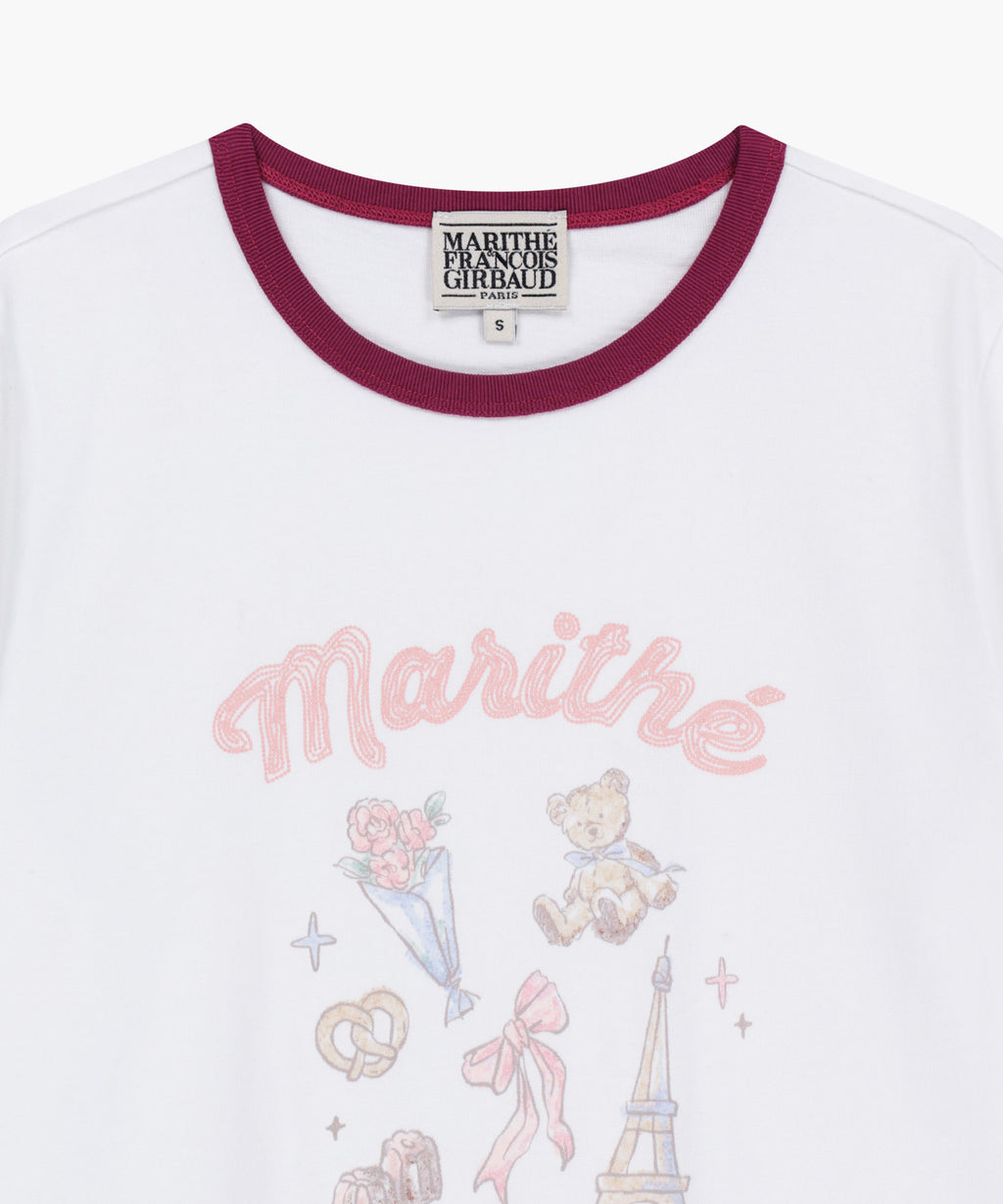 Marithe & Francois Girbaud - Paris Graphic Ringer Tee (White) product image 8 | TRAB K-Fashion Australia