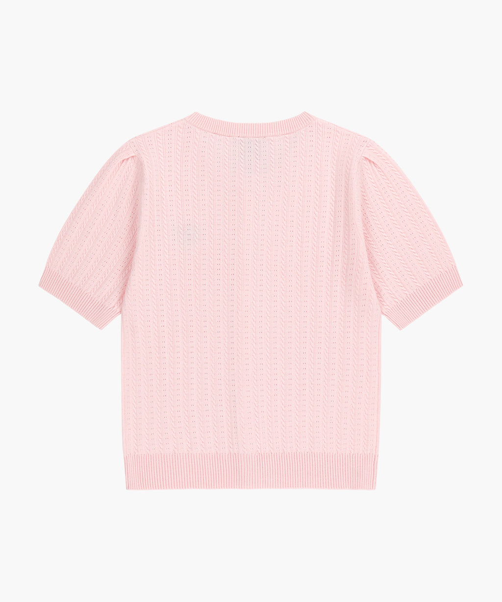 Marithe & Francois Girbaud - Small Classic Logo Half Knit Cardigan Set Up (Light Pink) product image 8 | TRAB K-Fashion Australia