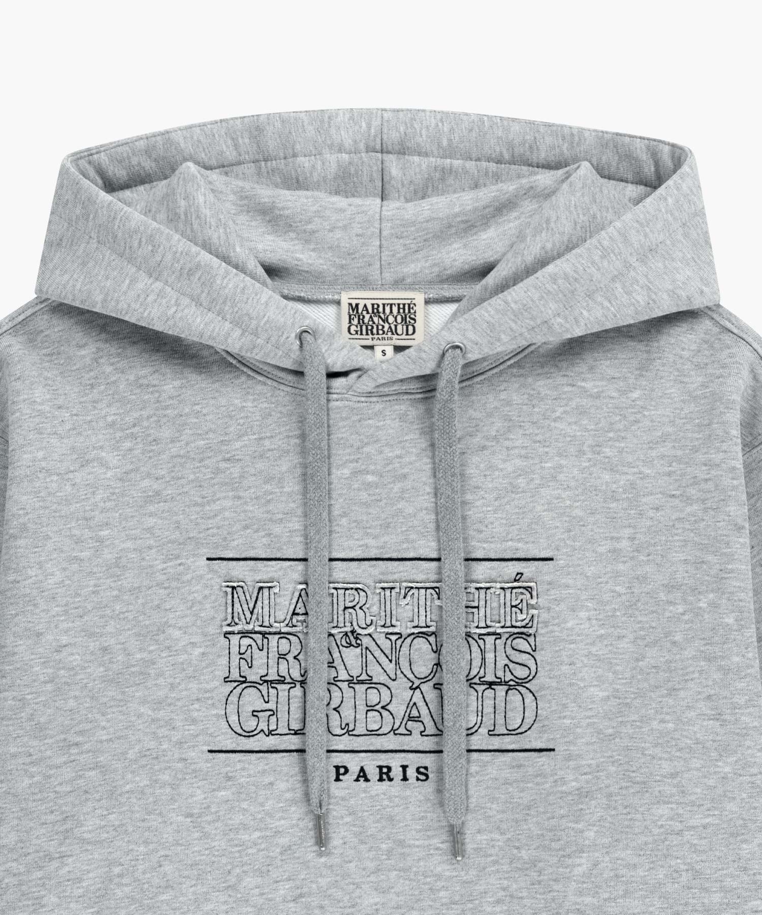 Marithe & Francois Girbaud - Classic Logo Applique Mix Hoodie (Heather Gray) product image 8 | TRAB K-Fashion Australia