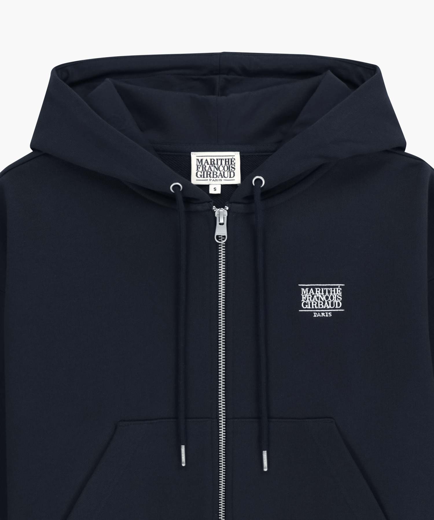 Marithe & Francois Girbaud - Back Classic Logo Crop Hoodie Zipup (Navy) product image 8 | TRAB K-Fashion Australia
