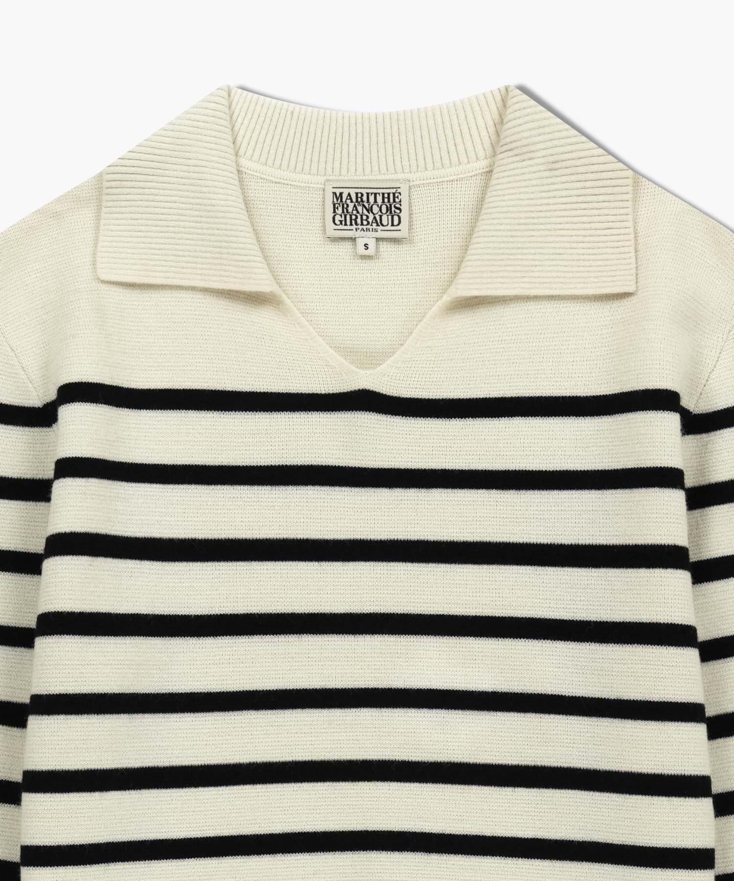 Marithe & Francois Girbaud - Stripe Polo Knit (Ivory) product image 8 | TRAB K-Fashion Australia
