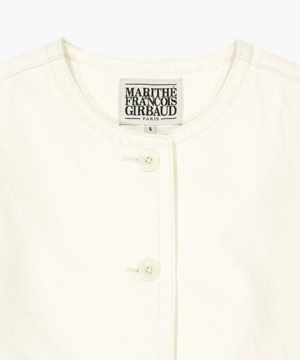 Marithe & Francois Girbaud - Round Neck Denim Jacket (Ecru) product image 11 | TRAB K-Fashion Australia
