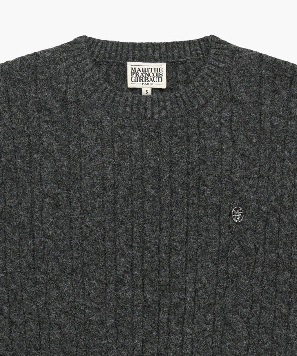 Marithe & Francois Girbaud - Side Ribbon Knit Vest (Charcoal) product image 8 | TRAB K-Fashion Australia