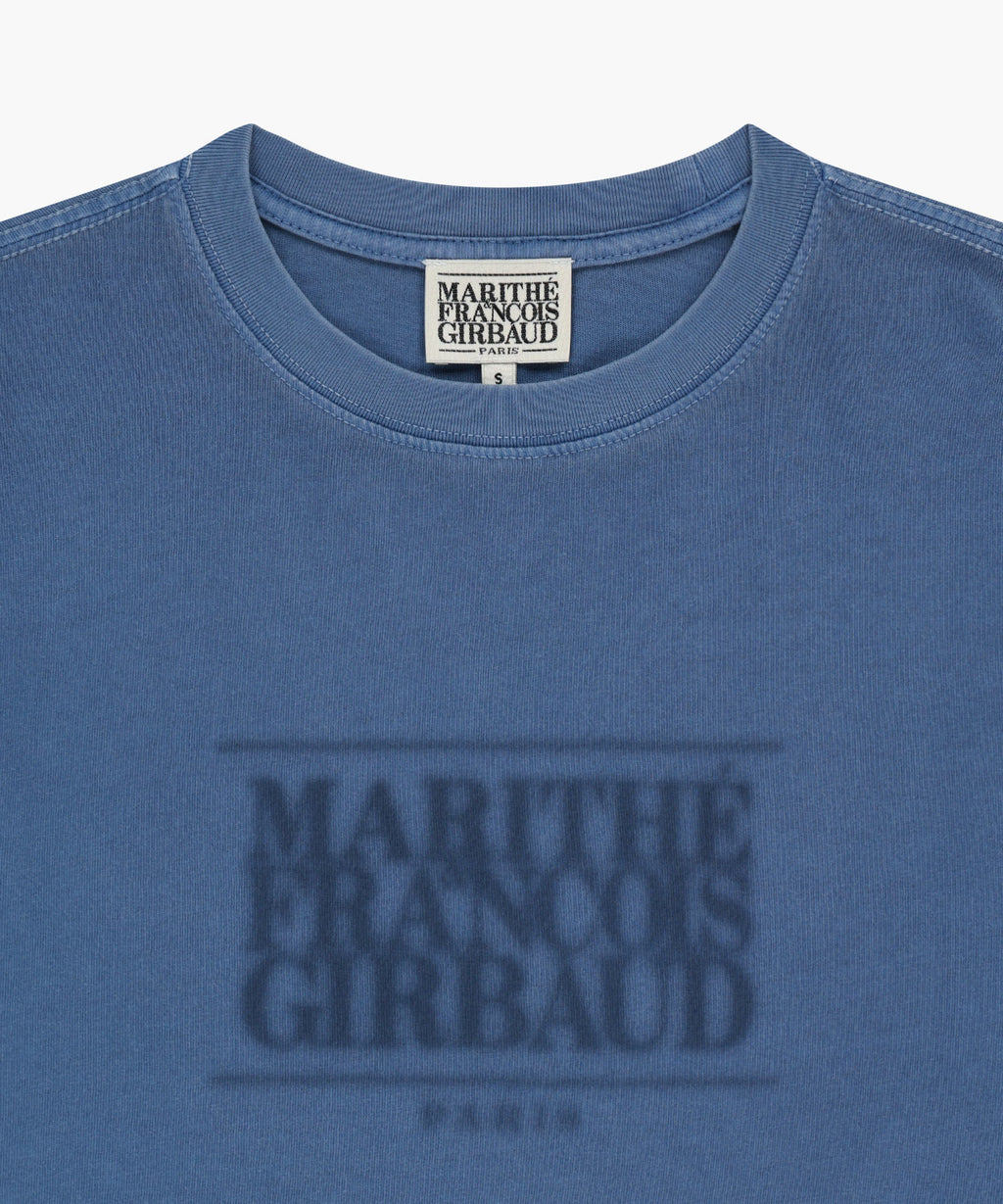 Marithe & Francois Girbaud - Shadow Classic Logo Dyeing Long Sleeve Tee (Blue) product image 8 | TRAB K-Fashion Australia