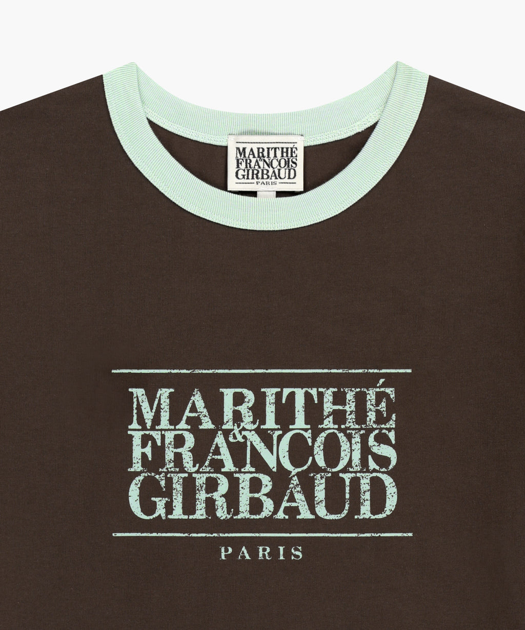 Marithe & Francois Girbaud - Aerocool Crack Classic Logo Ringer Tee (Brown) product image 8 | TRAB K-Fashion Australia