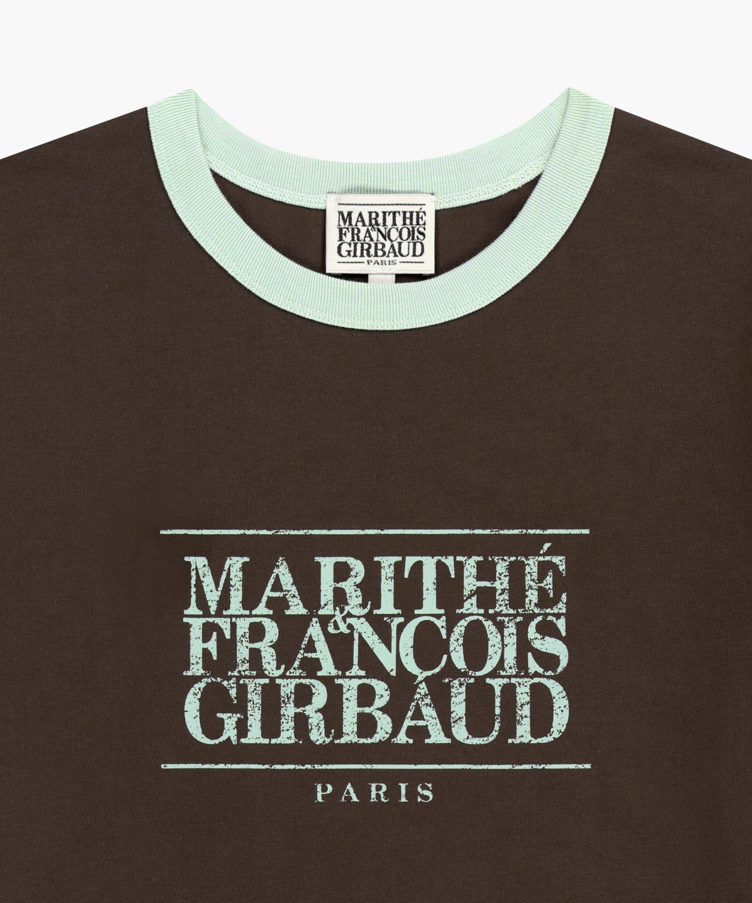 Marithe & Francois Girbaud - Aerocool Crack Classic Logo Ringer Tee (Brown) product image 8 | TRAB K-Fashion Australia