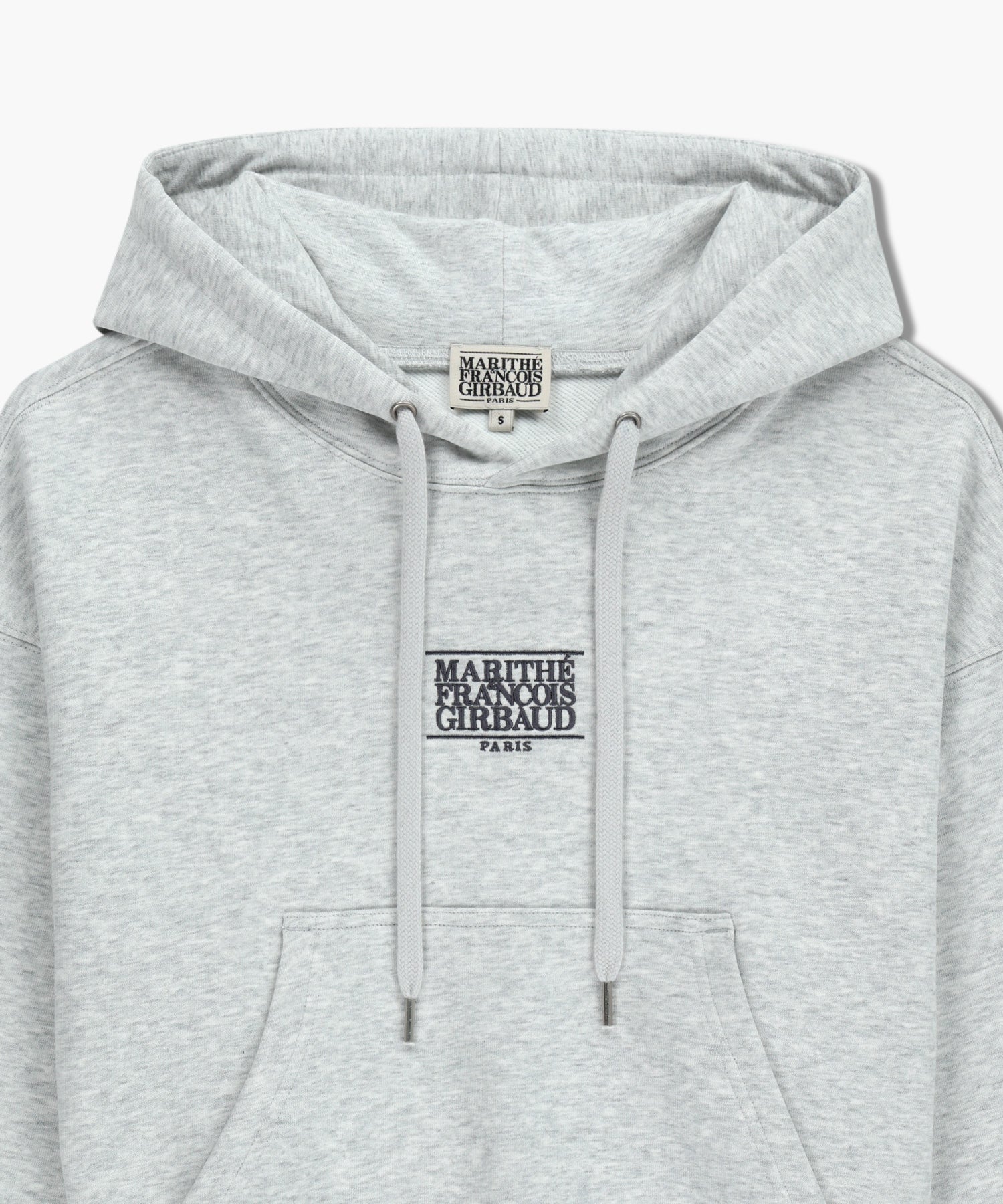 Marithe & Francois Girbaud - Small Classic Logo Crop Hoodie (Light Heather Gray) product image 10 | TRAB K-Fashion Australia