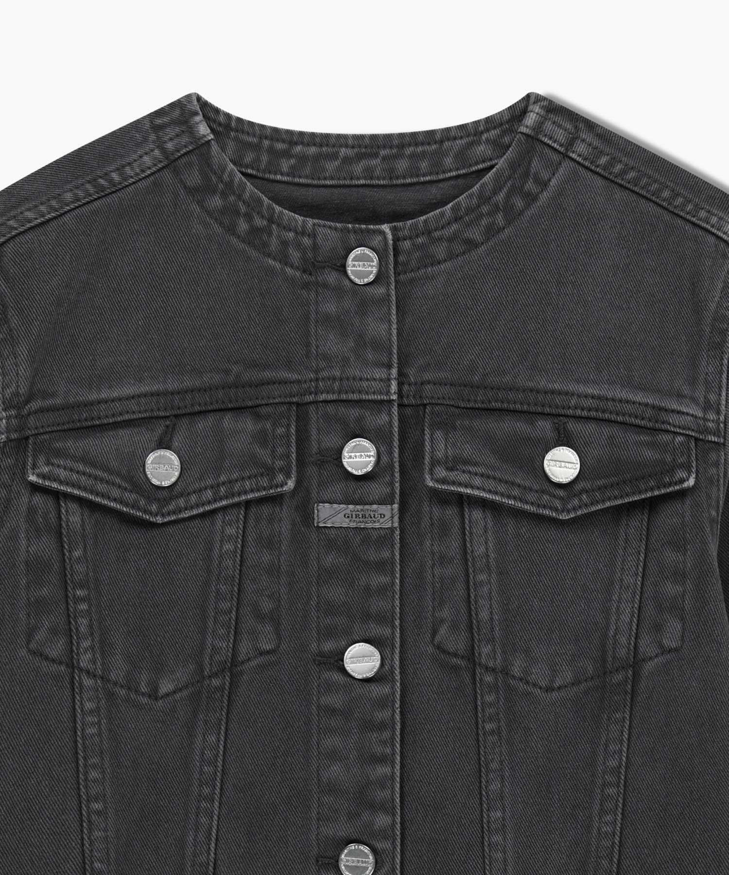 Marithe & Francois Girbaud - Collarless Denim Jacket (Dark Gray) product image 8 | TRAB K-Fashion Australia
