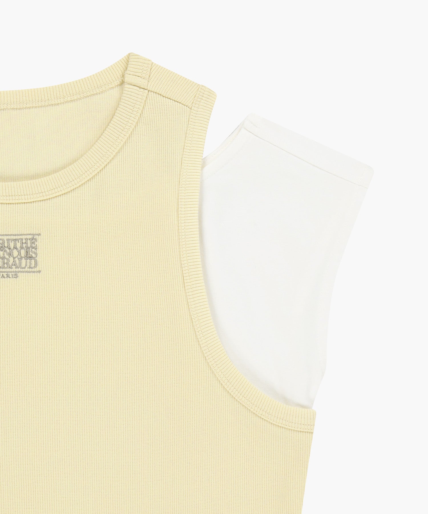 Marithe & Francois Girbaud - Small Classic Logo One Shoulder Layered Tee (Ivory) product image 8 | TRAB K-Fashion Australia