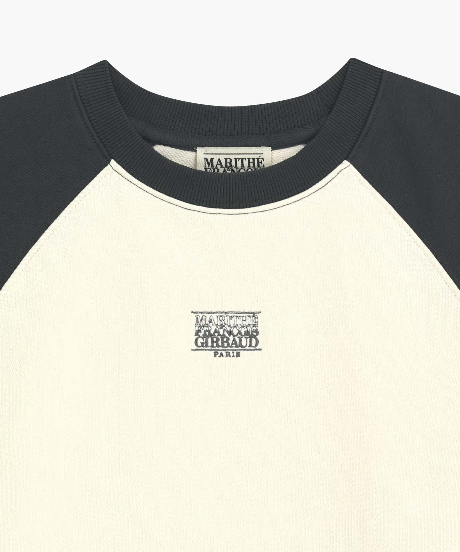 Marithe & Francois Girbaud - Block Classic Logo Raglan Crop Sweatshirt (Charcoal) product image 8 | TRAB K-Fashion Australia