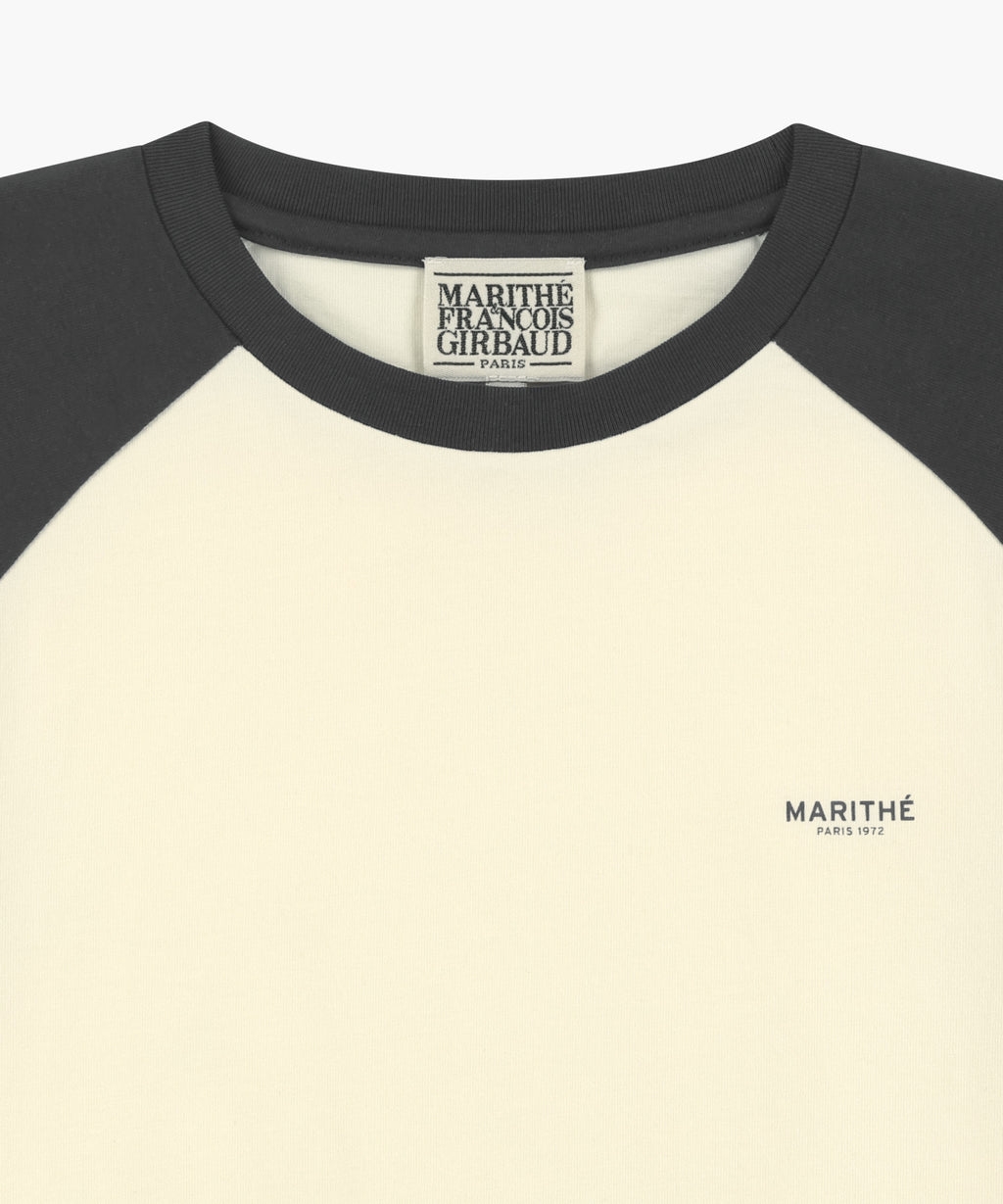 Marithe & Francois Girbaud - Small Regular Logo Raglan Crop Tee (Charcoal) product image 8 | TRAB K-Fashion Australia