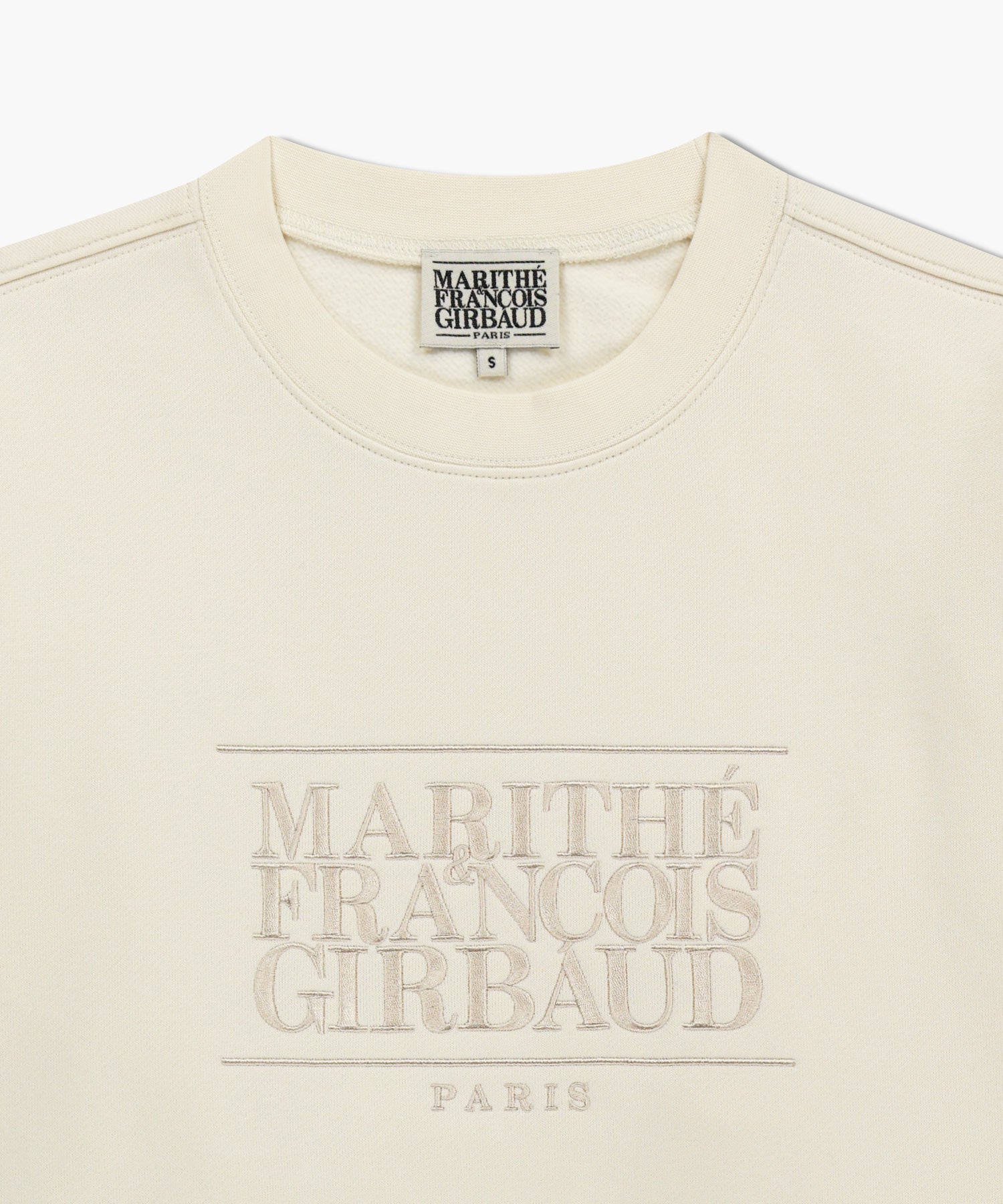 Marithe & Francois Girbaud - Classic Logo Embroidery Sweatshirt (brushed) (Cream) product image 8 | TRAB K-Fashion Australia